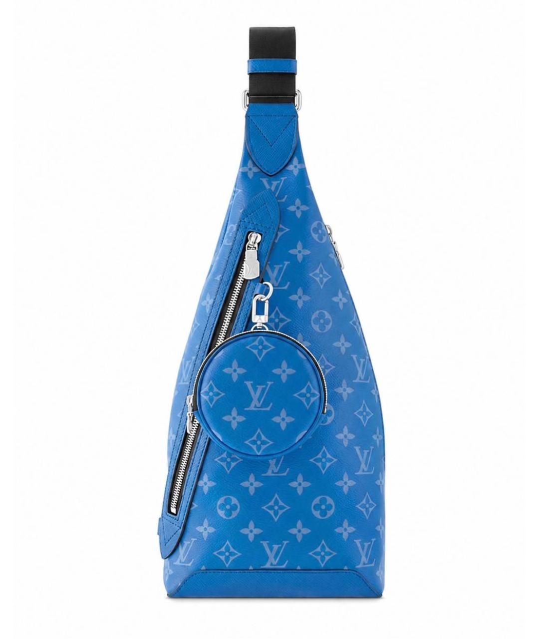 LOUIS VUITTON Темно-синяя кожаная поясная сумка, фото 9