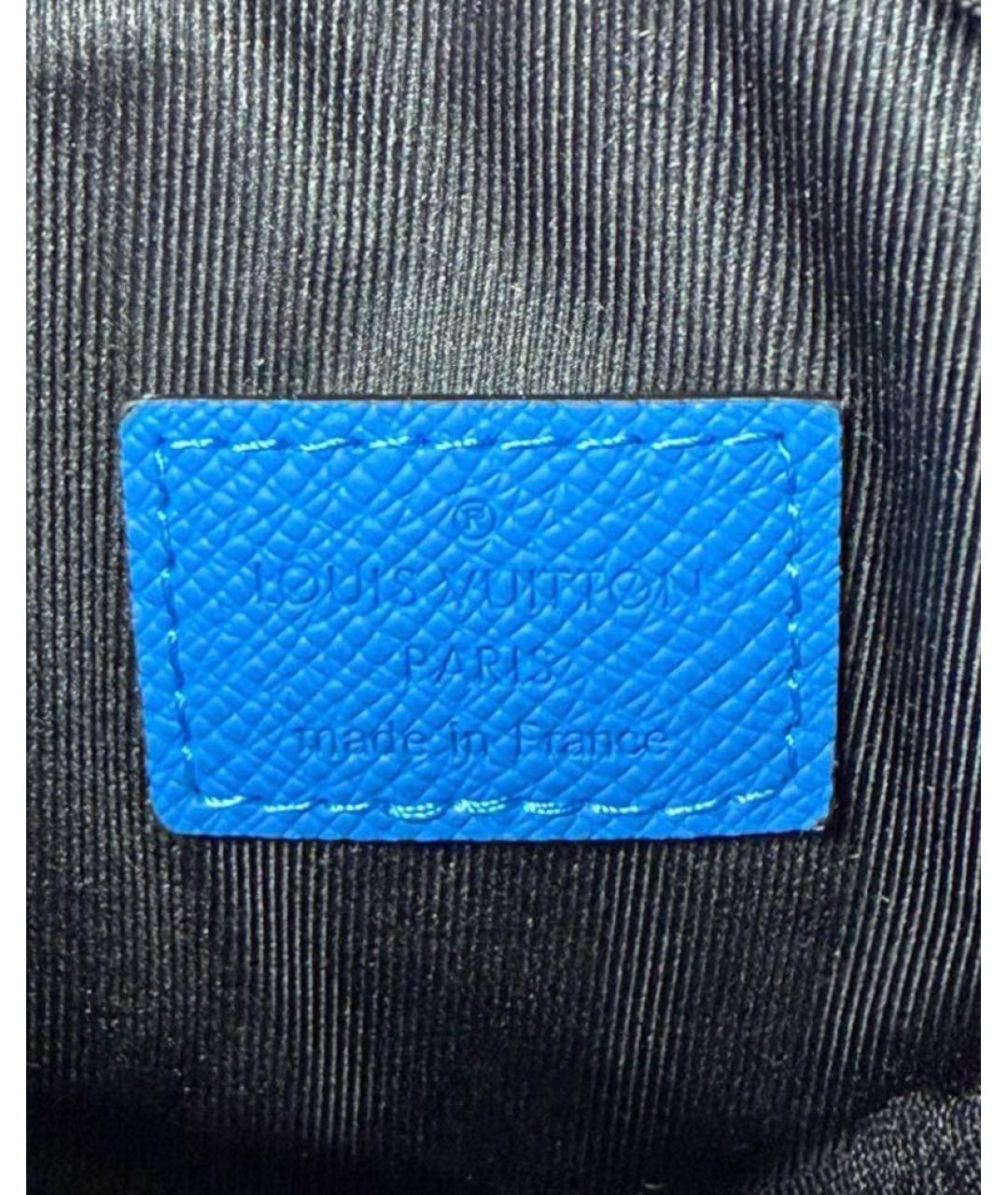 LOUIS VUITTON Темно-синяя кожаная поясная сумка, фото 8