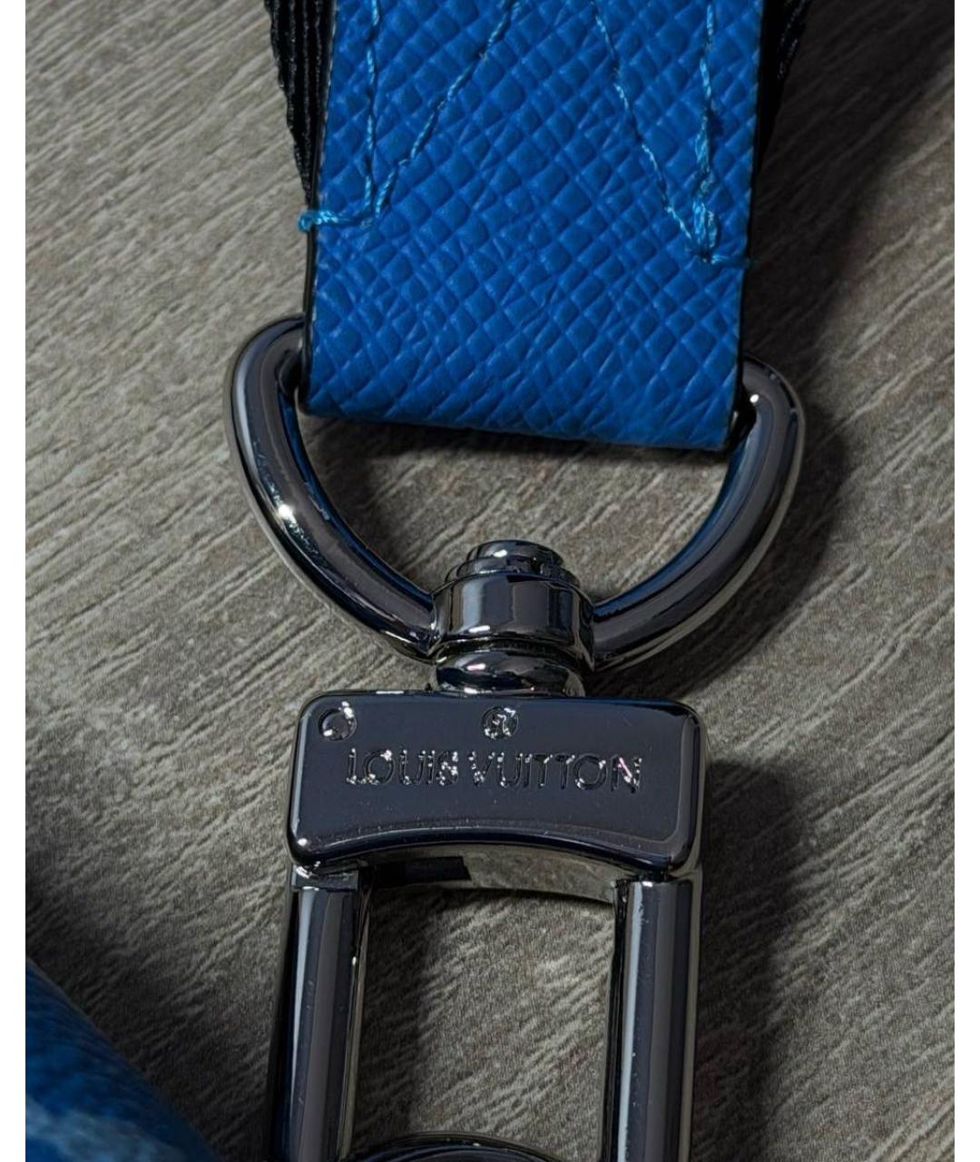 LOUIS VUITTON Темно-синяя кожаная поясная сумка, фото 5