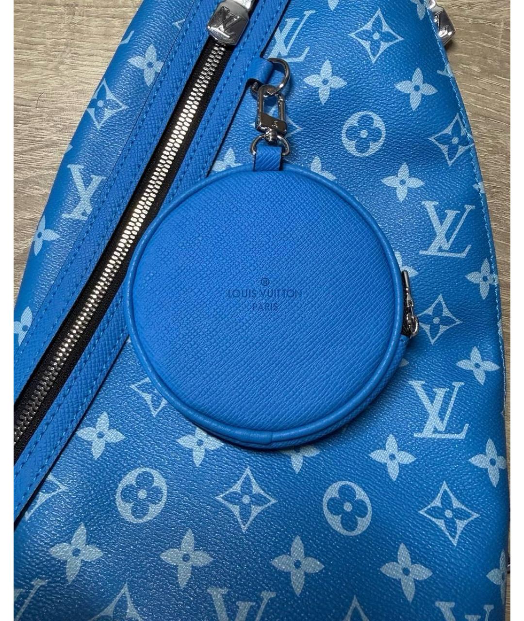 LOUIS VUITTON Темно-синяя кожаная поясная сумка, фото 4