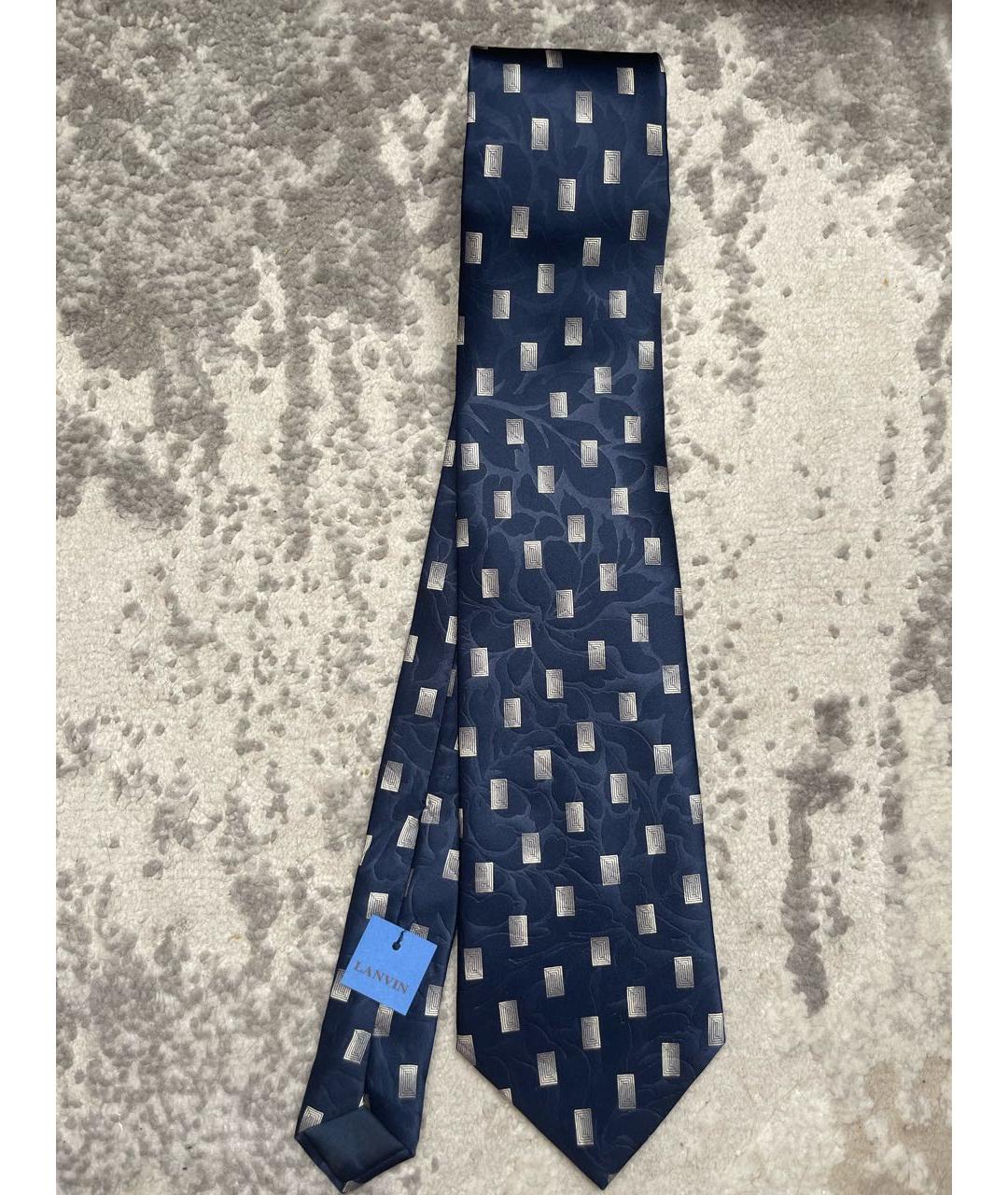 LANVIN Темно-синий шелковый галстук, фото 7