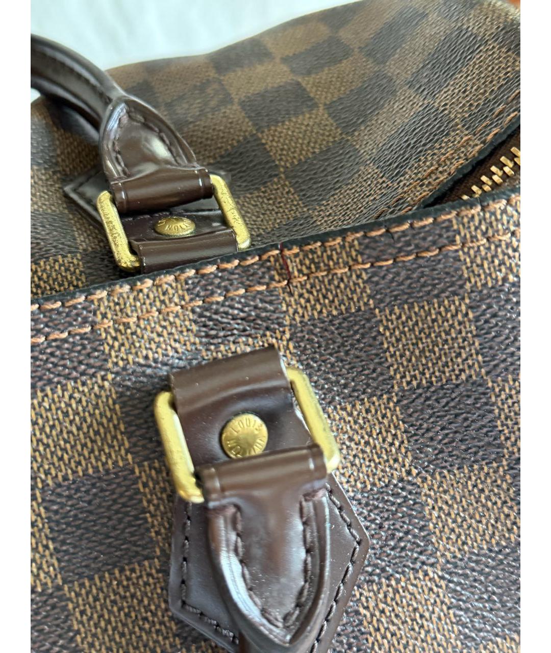 LOUIS VUITTON Коричневая сумка с короткими ручками из канвы, фото 8