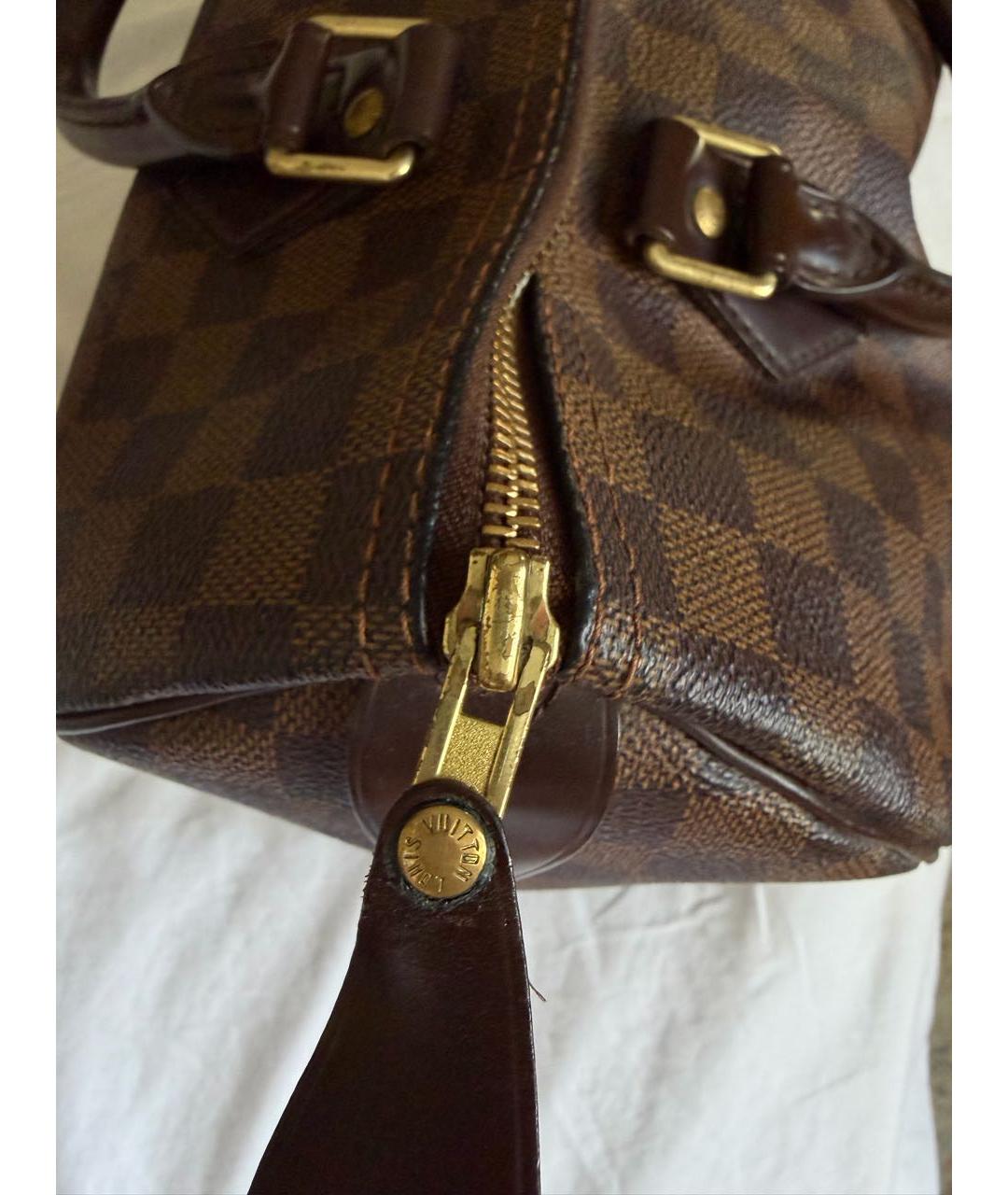 LOUIS VUITTON Коричневая сумка с короткими ручками из канвы, фото 5