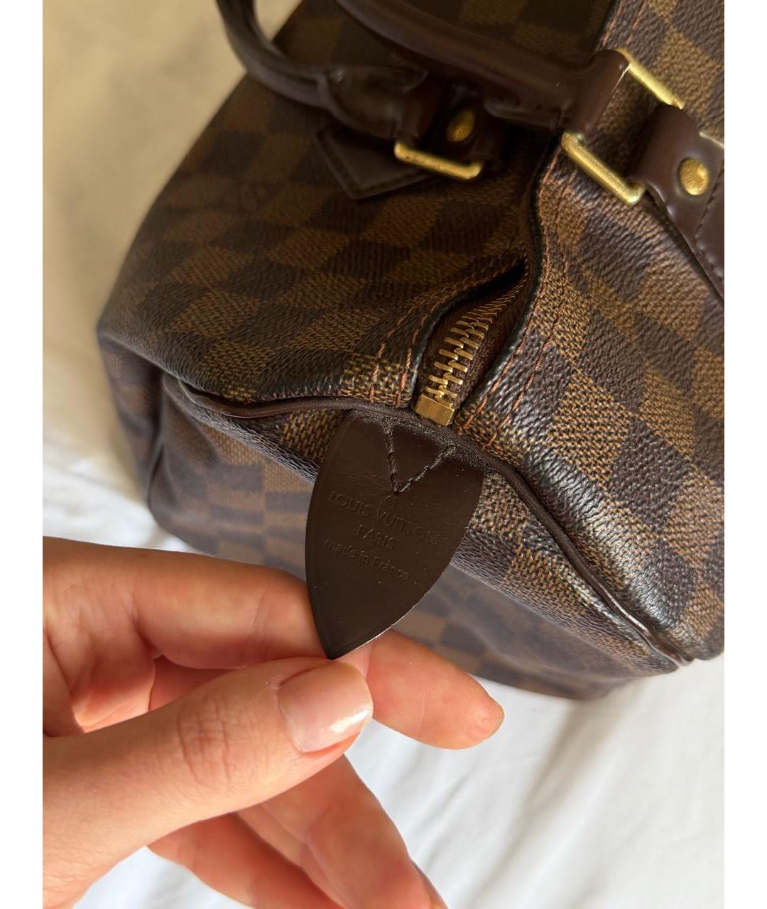 LOUIS VUITTON Коричневая сумка с короткими ручками из канвы, фото 6