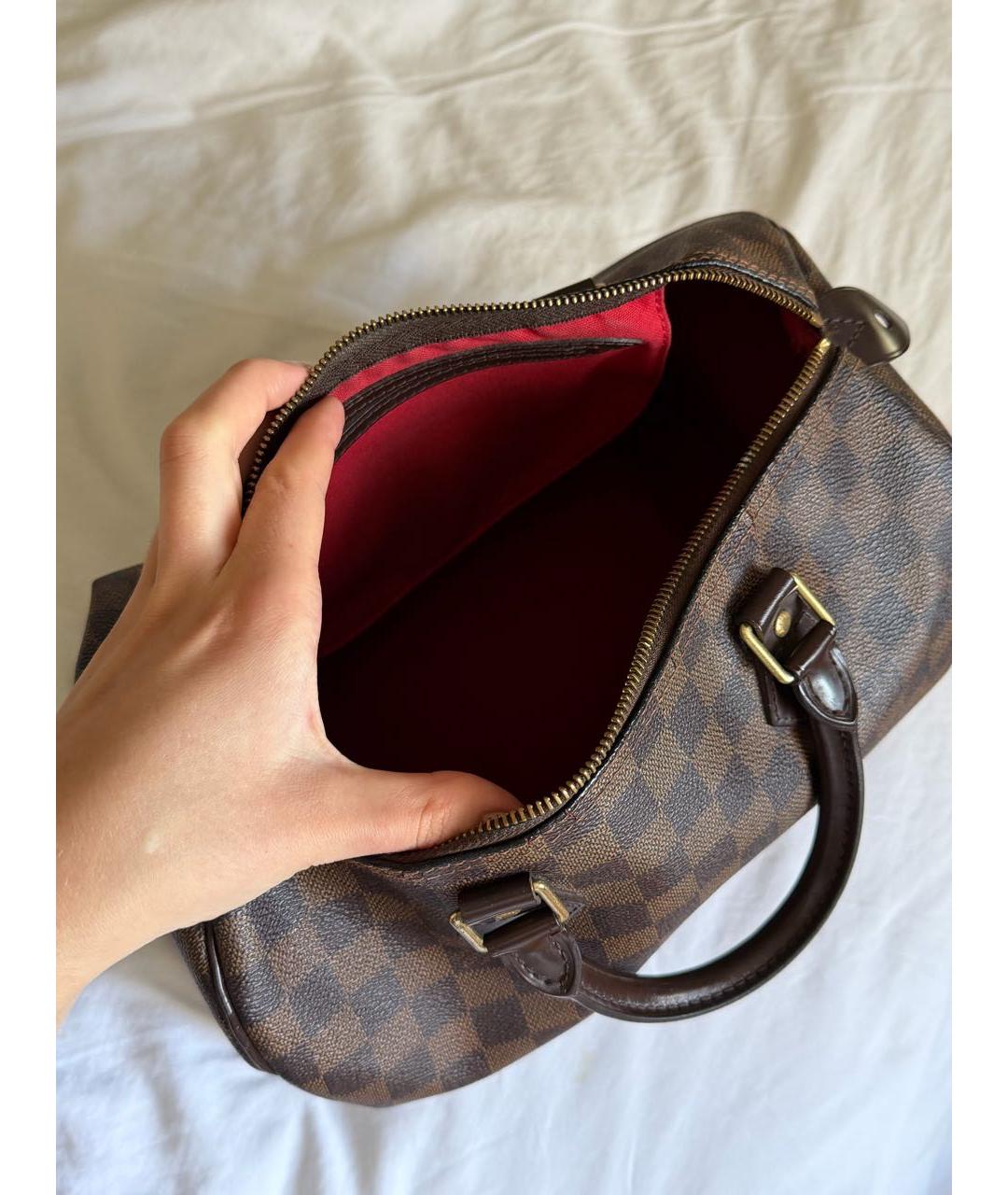 LOUIS VUITTON Коричневая сумка с короткими ручками из канвы, фото 4