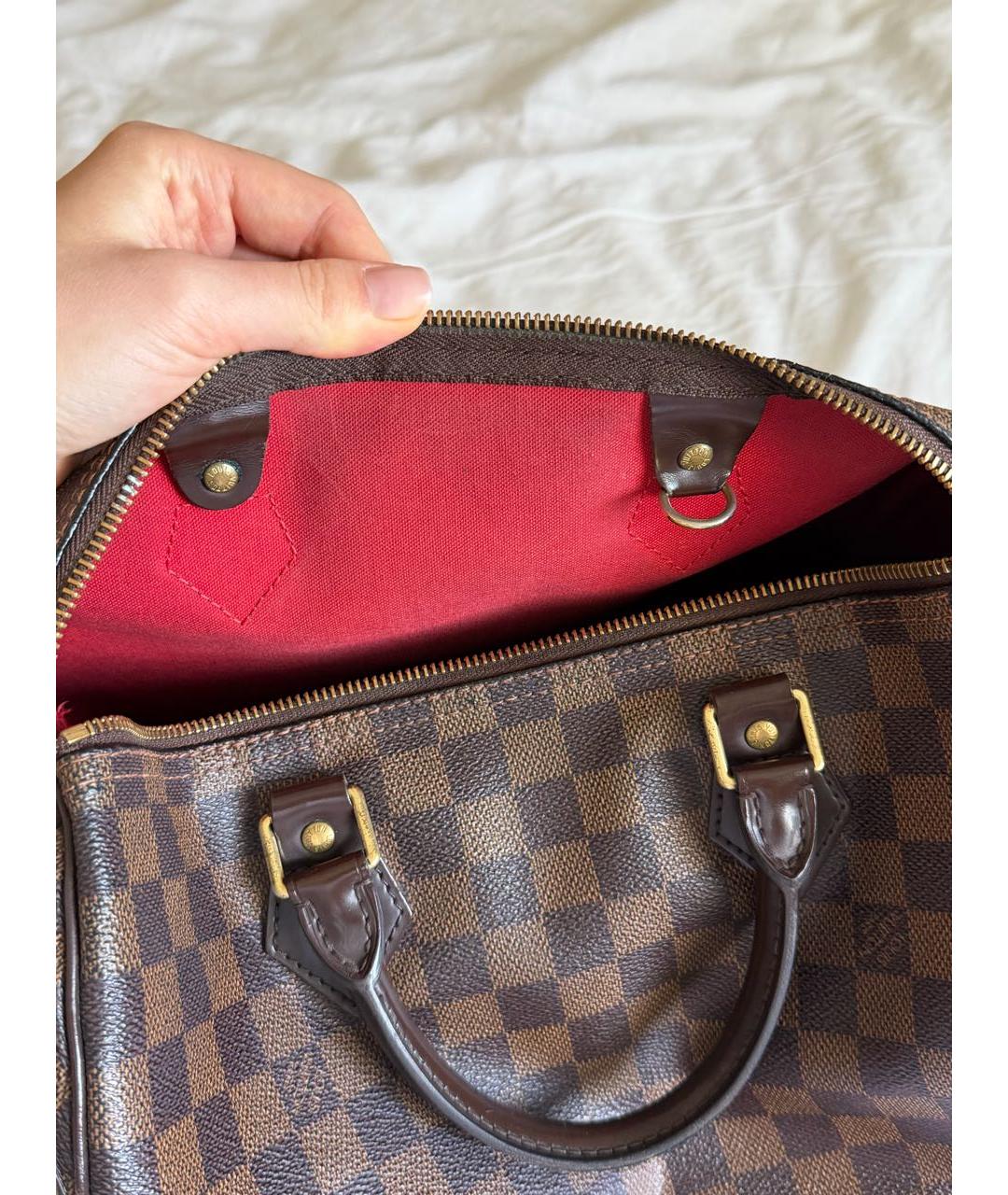 LOUIS VUITTON Коричневая сумка с короткими ручками из канвы, фото 3