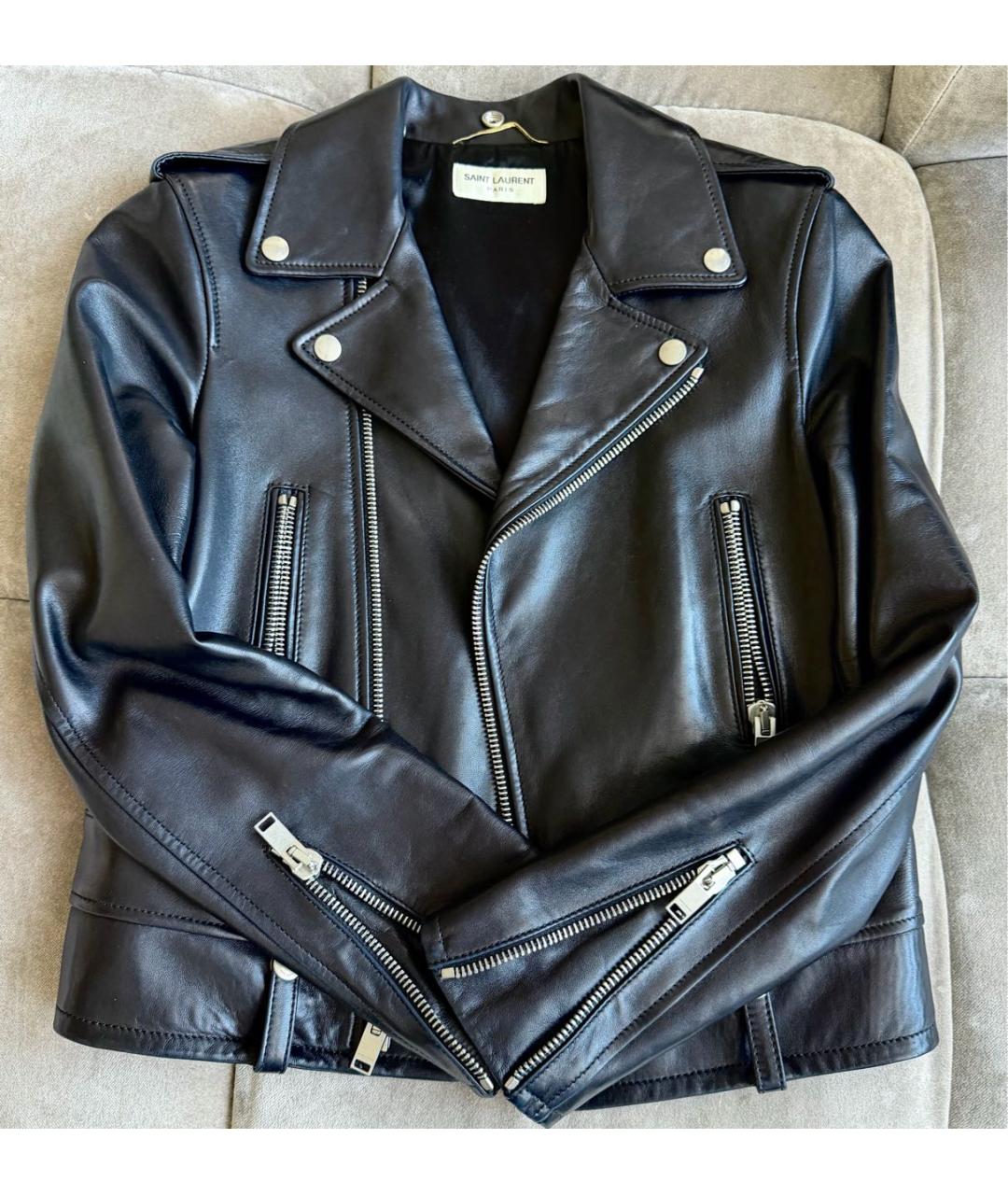 SAINT LAURENT Черная кожаная куртка, фото 9