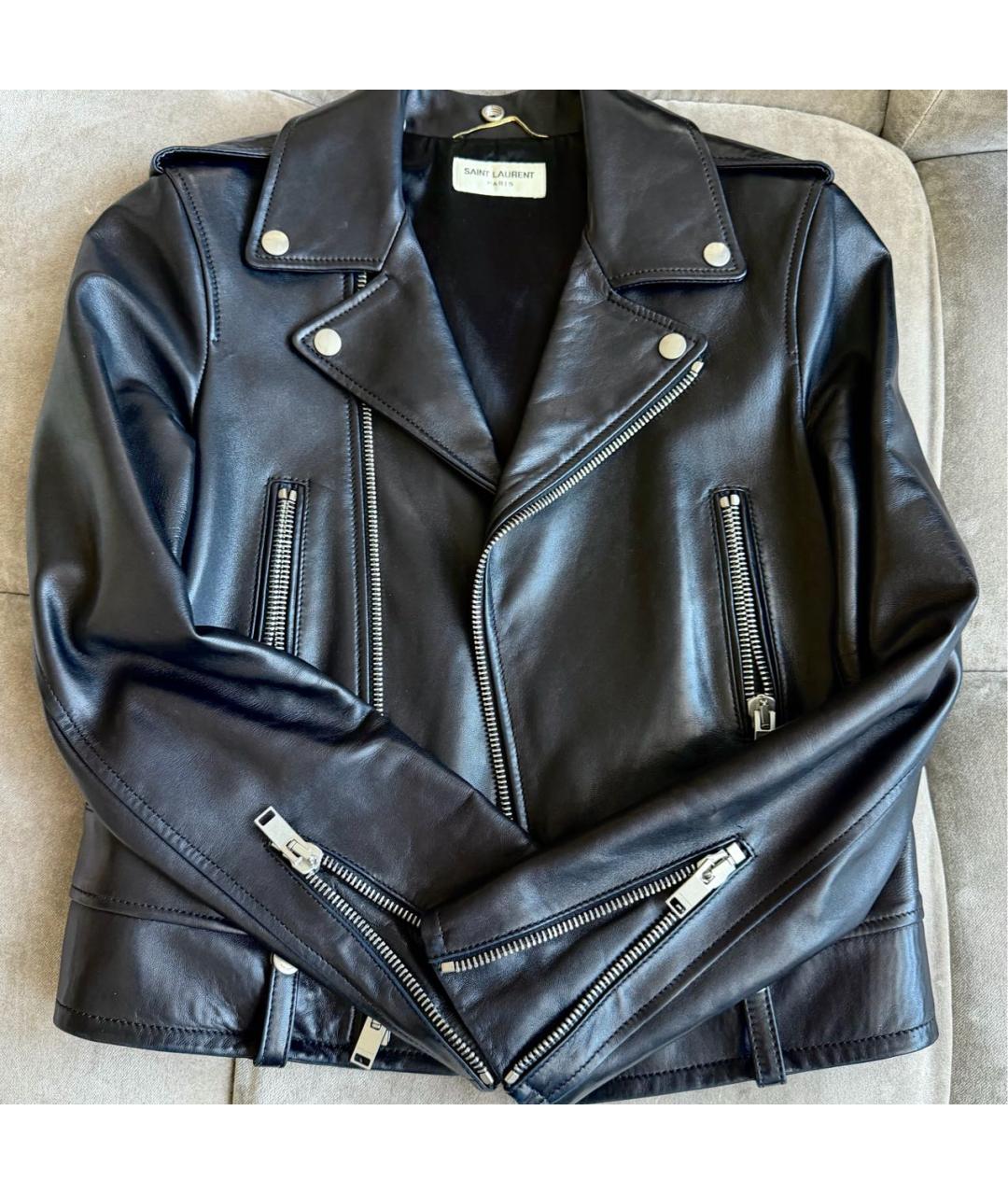 SAINT LAURENT Черная кожаная куртка, фото 7