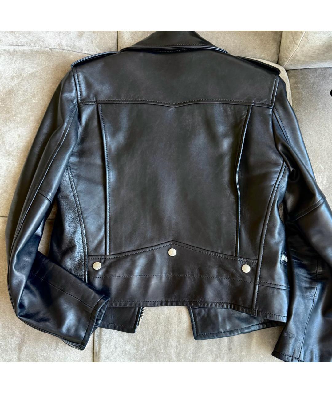 SAINT LAURENT Черная кожаная куртка, фото 3