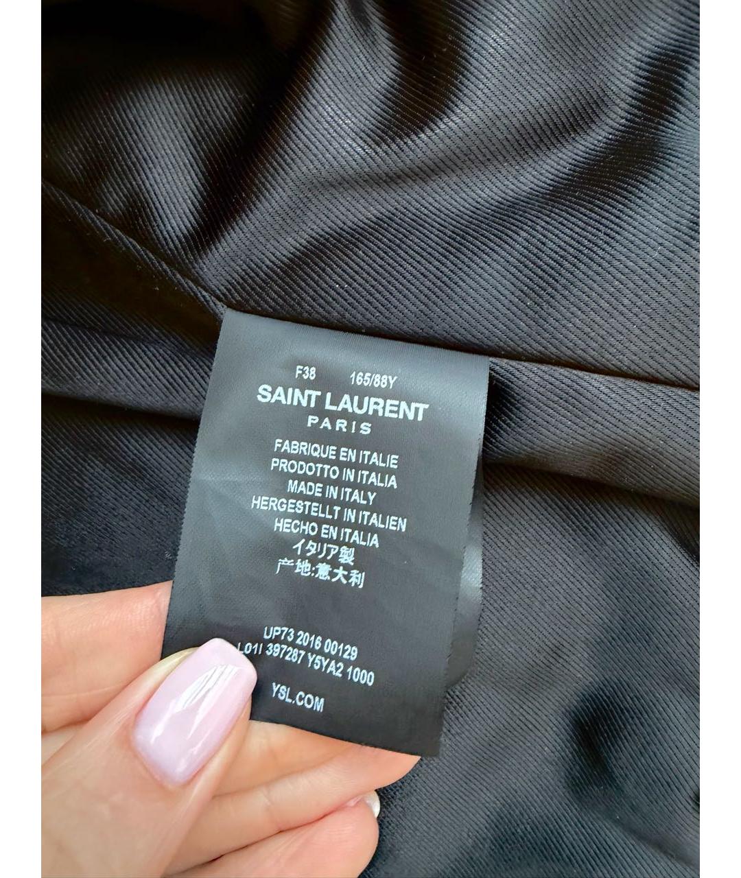 SAINT LAURENT Черная кожаная куртка, фото 6