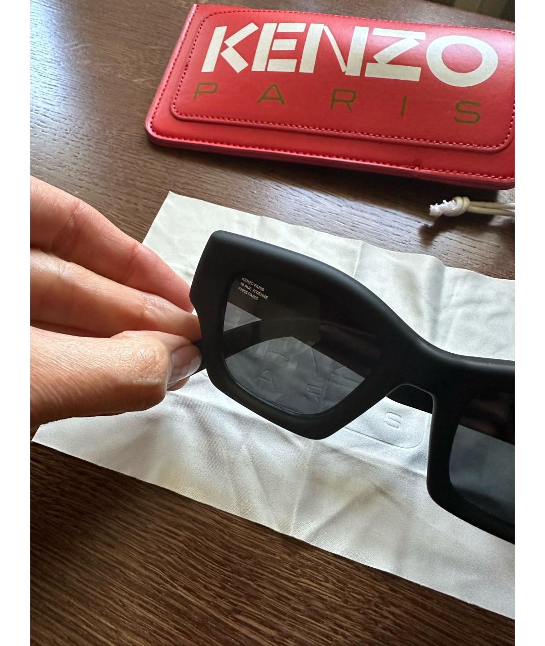 KENZO Черные пластиковые солнцезащитные очки, фото 3