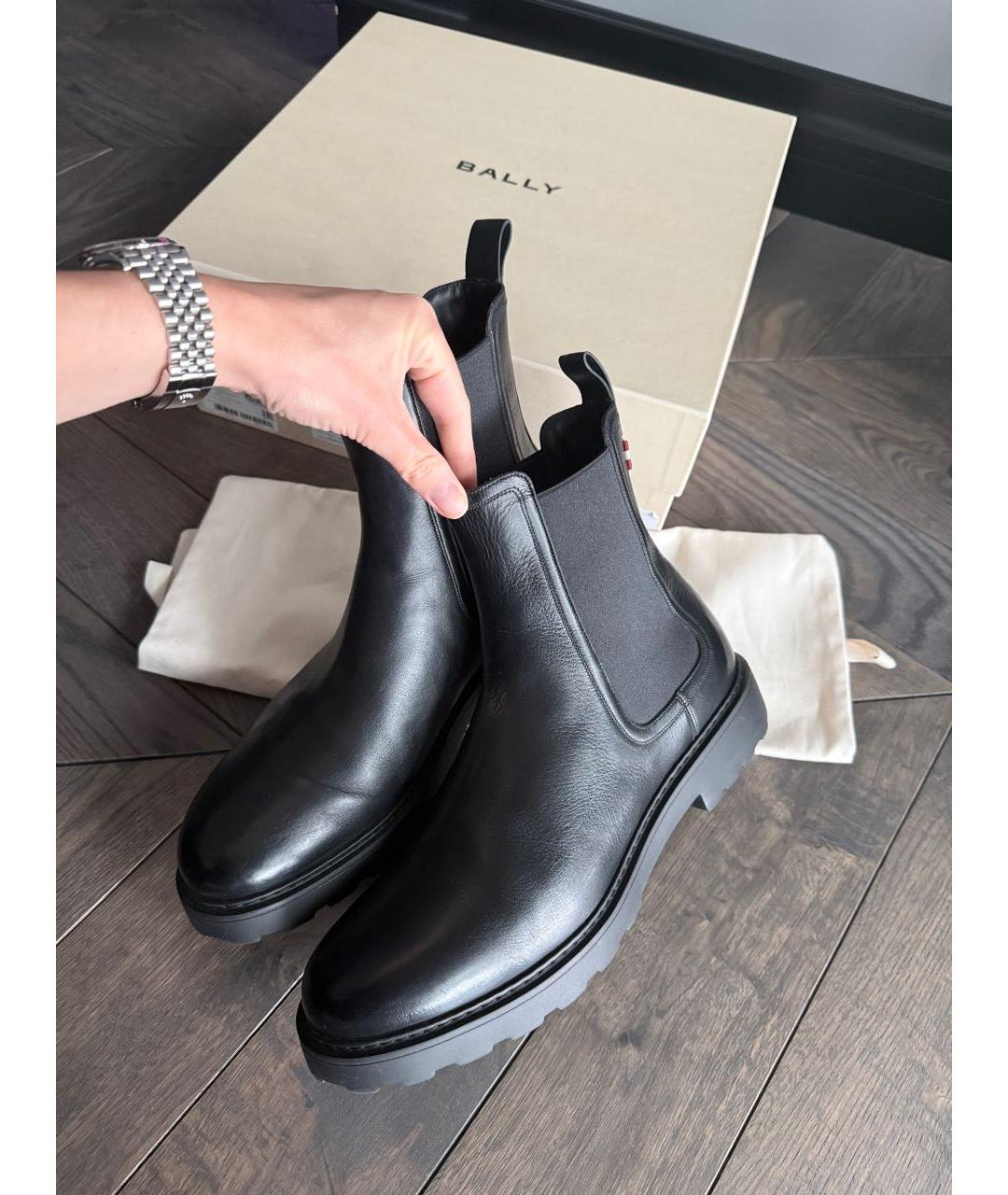 BALLY Черные кожаные высокие ботинки, фото 5