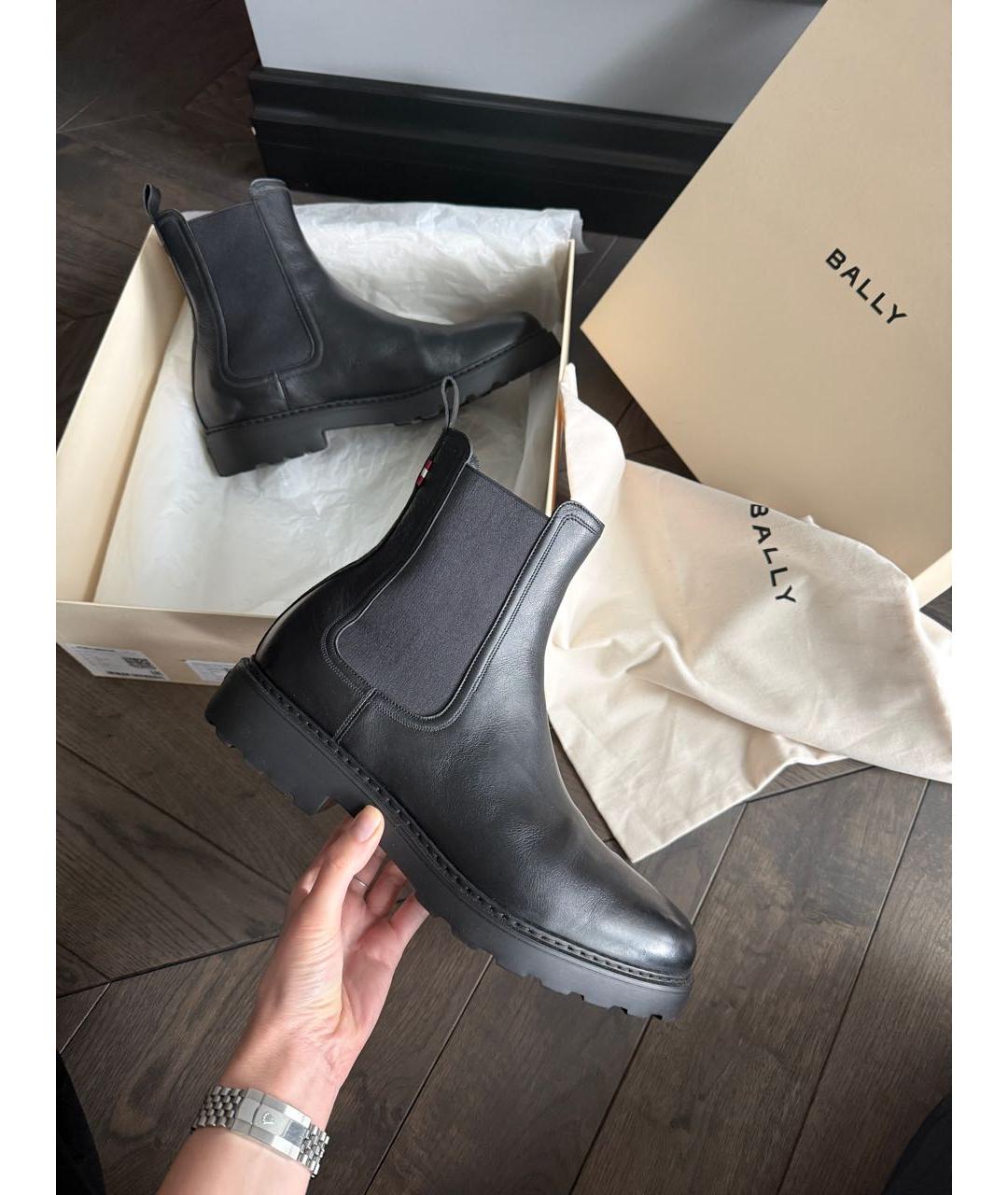 BALLY Черные кожаные высокие ботинки, фото 7
