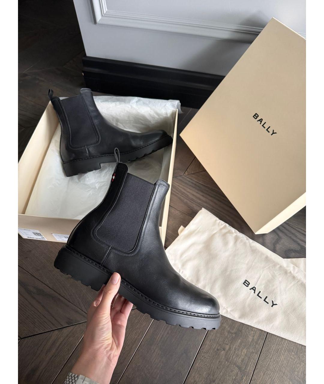 BALLY Черные кожаные высокие ботинки, фото 2