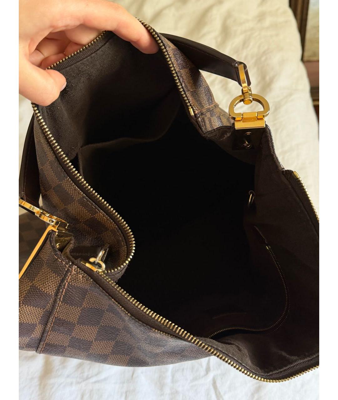 LOUIS VUITTON Коричневая сумка тоут из искусственной кожи, фото 4