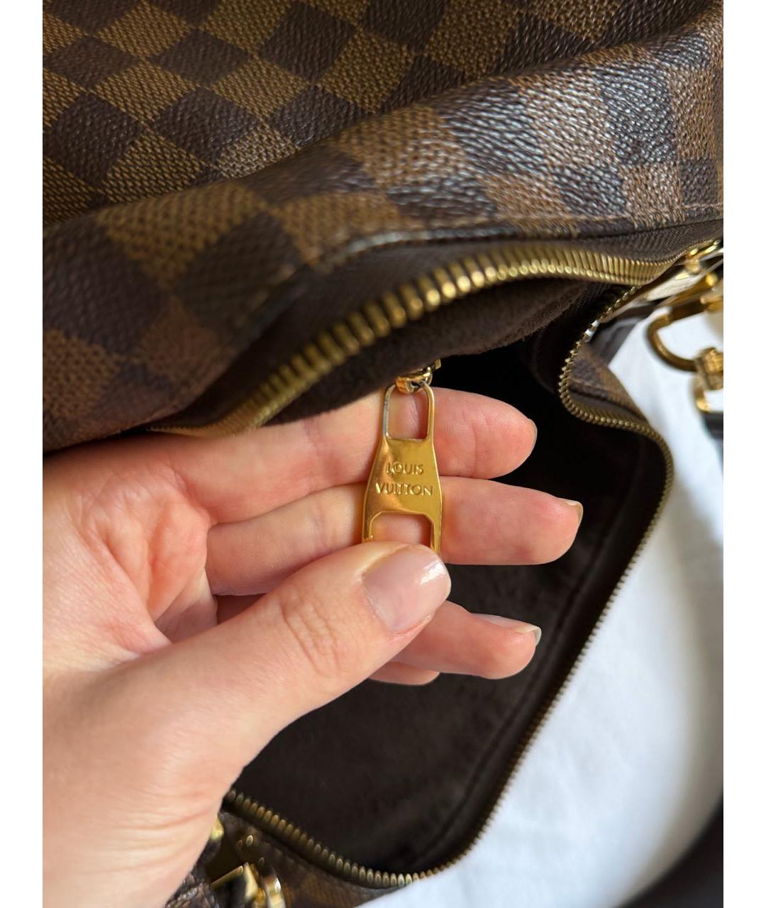 LOUIS VUITTON Коричневая сумка тоут из искусственной кожи, фото 7