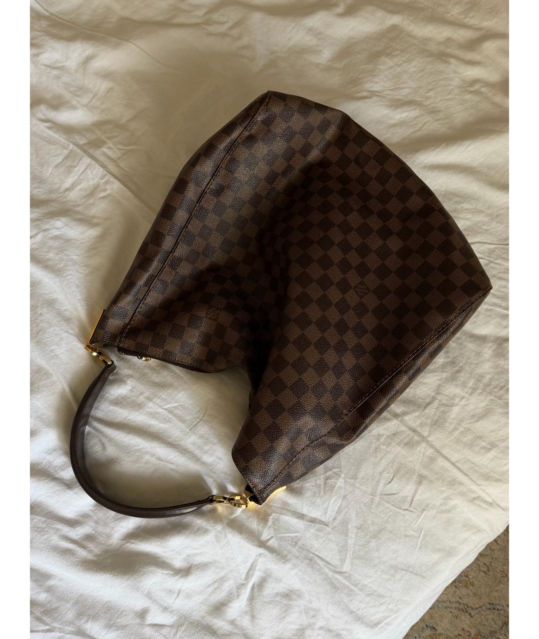 LOUIS VUITTON Коричневая сумка тоут из искусственной кожи, фото 9