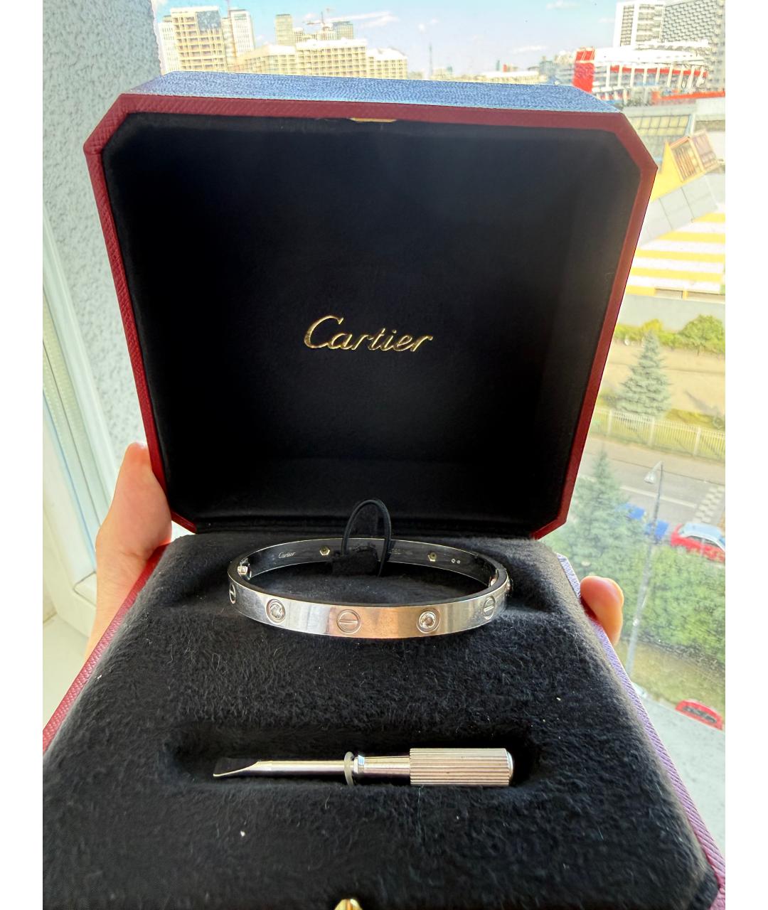 CARTIER Серый браслет из белого золота, фото 5