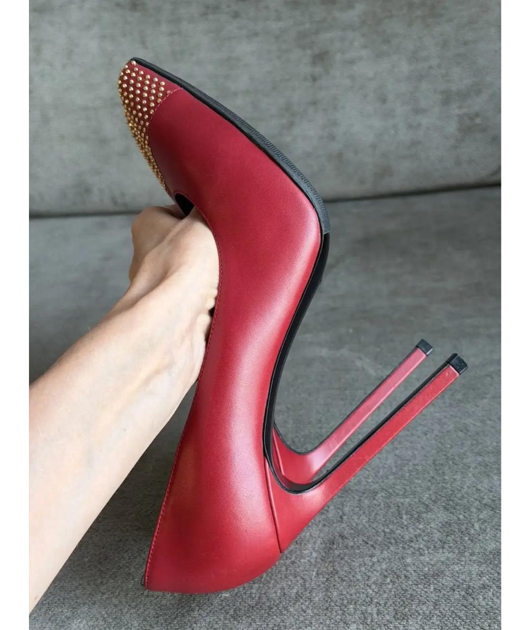 SAINT LAURENT Красные кожаные туфли, фото 5