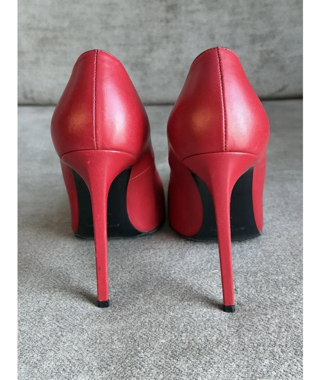 SAINT LAURENT Красные кожаные туфли, фото 4