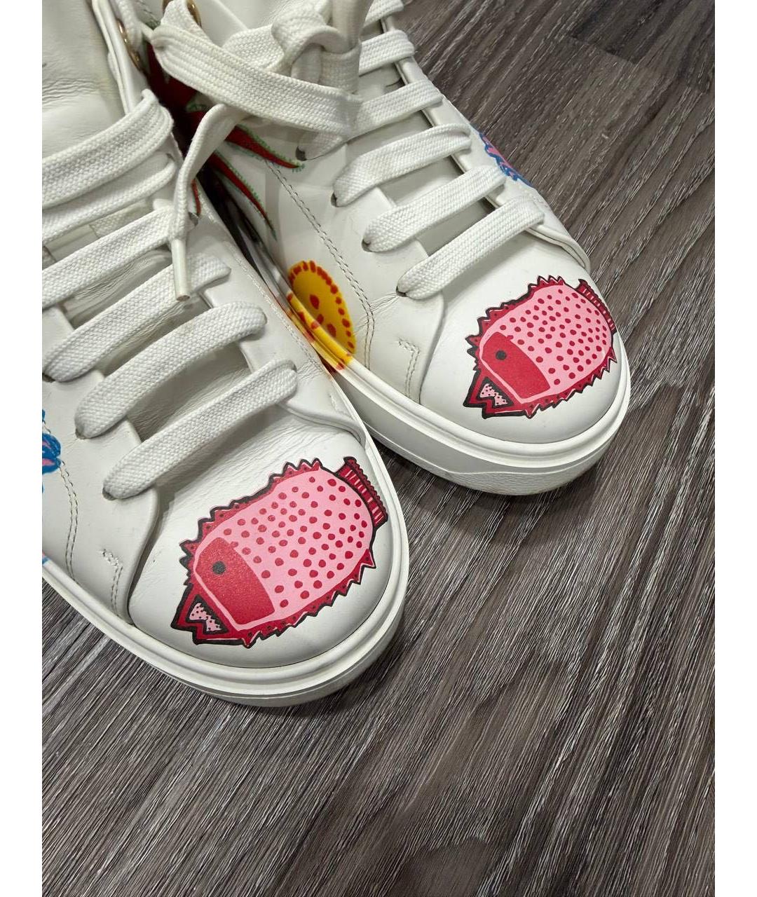LOUIS VUITTON Белые кожаные кроссовки, фото 6