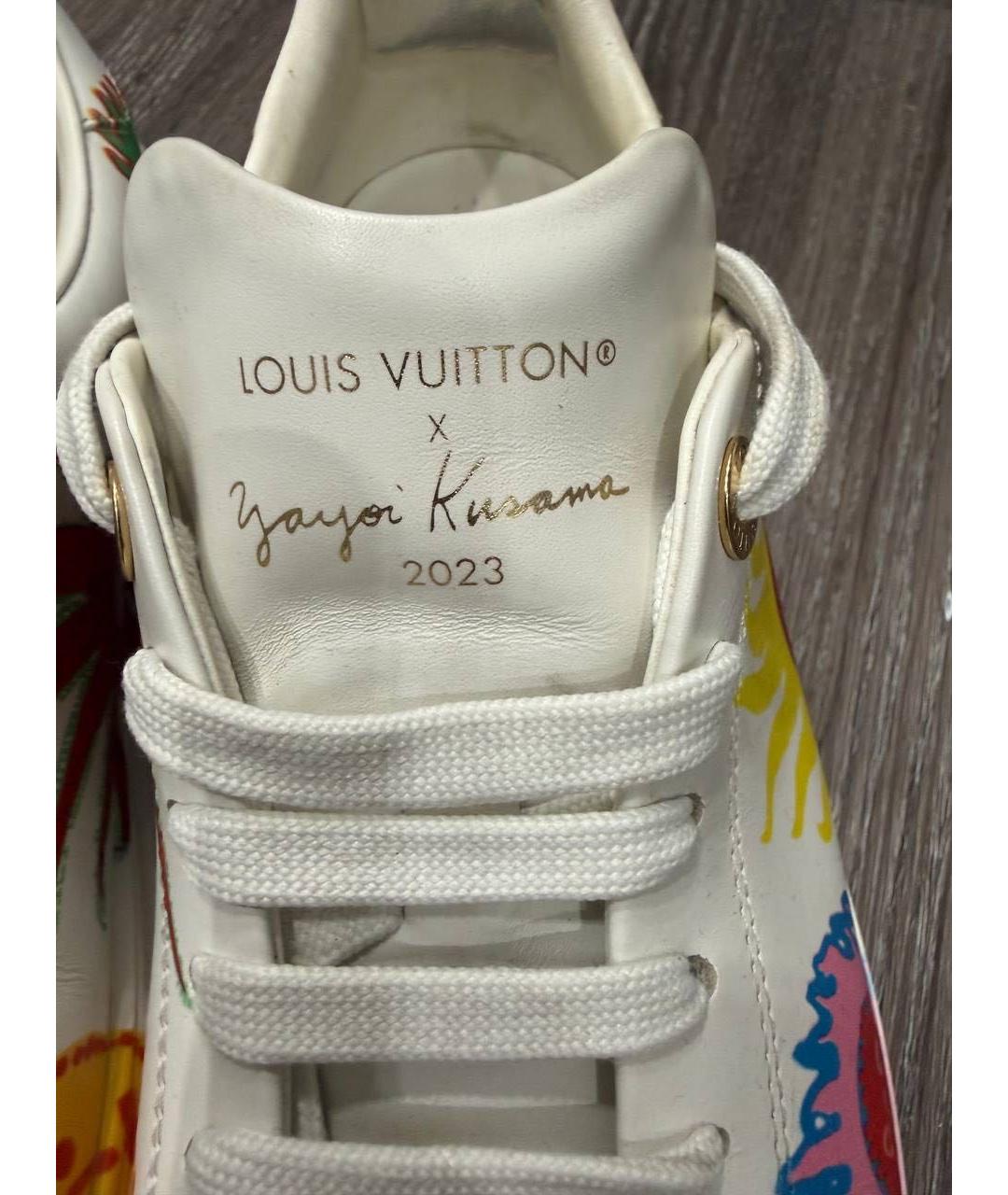 LOUIS VUITTON Белые кожаные кроссовки, фото 4
