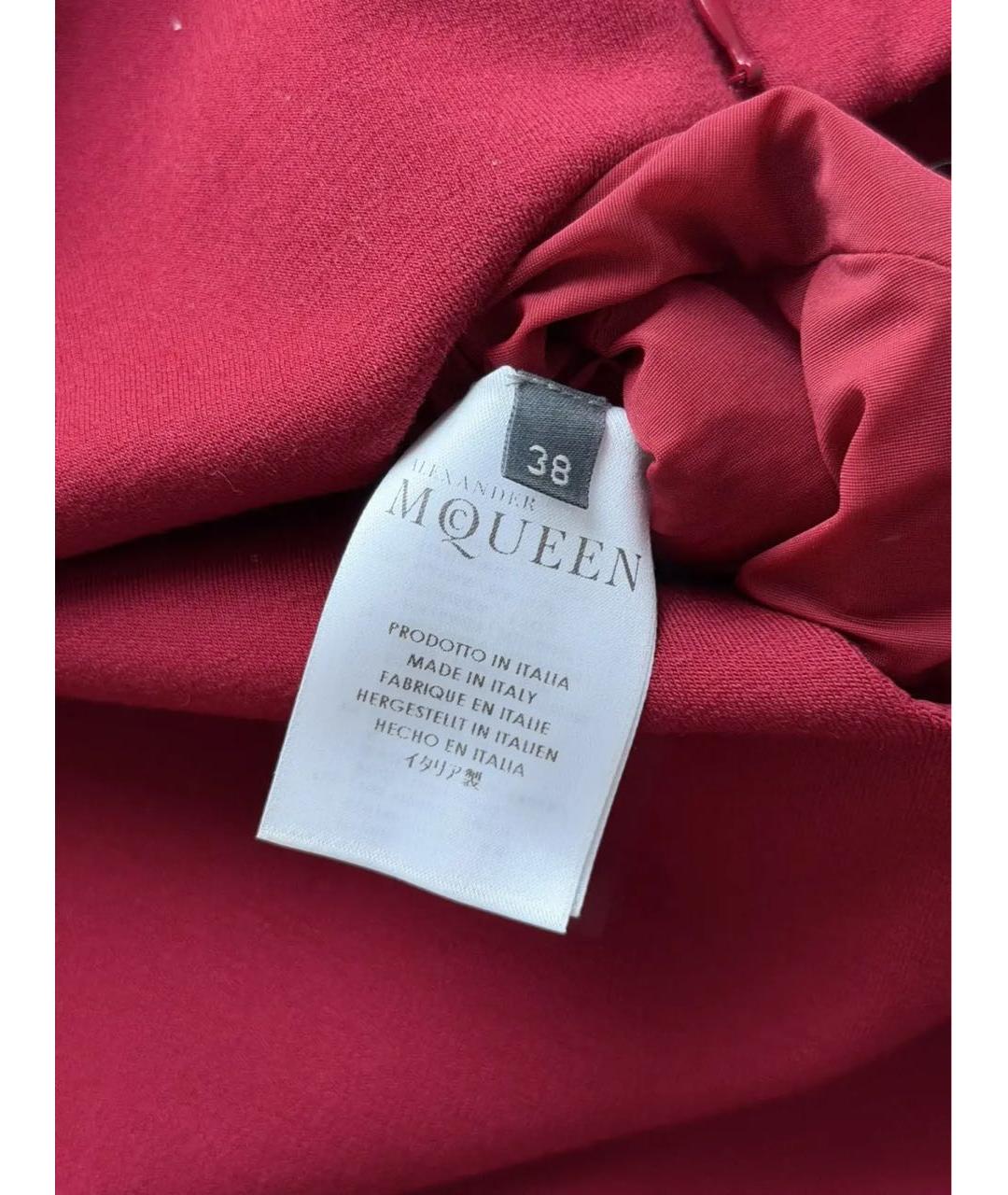 ALEXANDER MCQUEEN Бордовое шерстяное повседневное платье, фото 5