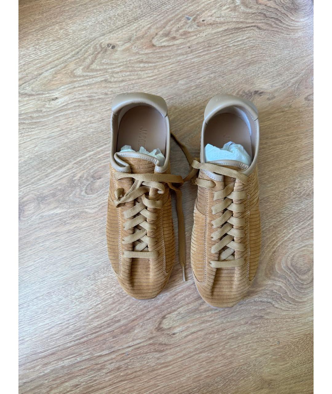JACQUEMUS Коричневые замшевые кеды, фото 2