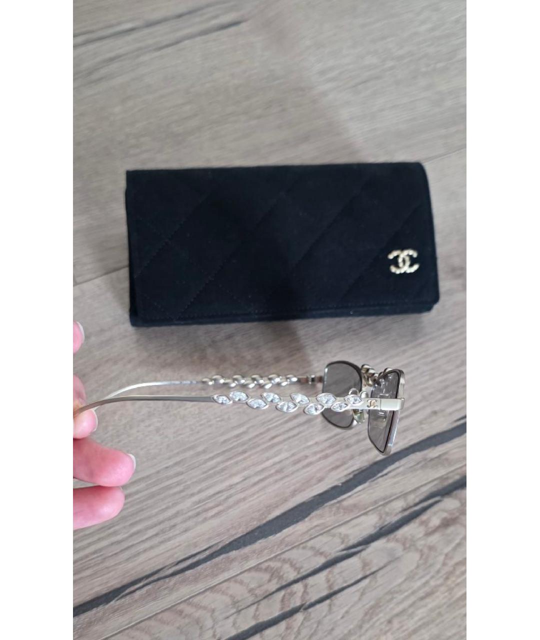 CHANEL Серые металлические солнцезащитные очки, фото 5