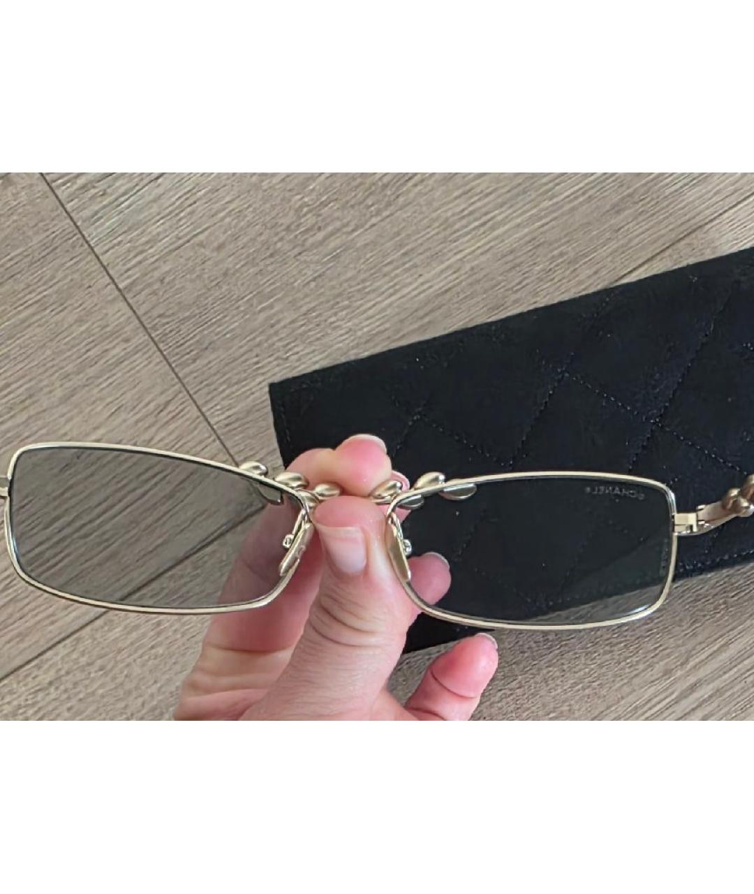 CHANEL Серые металлические солнцезащитные очки, фото 7