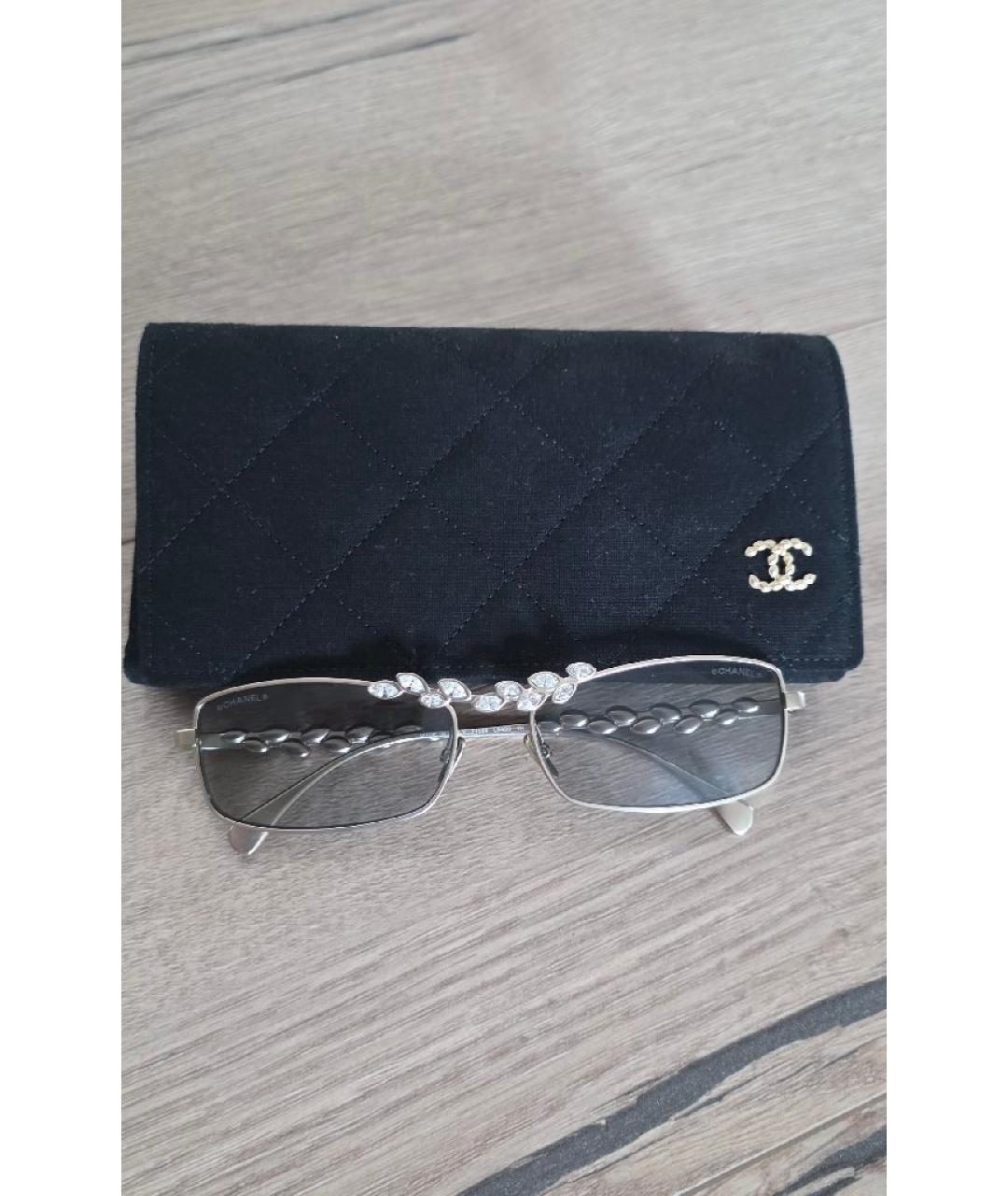 CHANEL Серые металлические солнцезащитные очки, фото 9