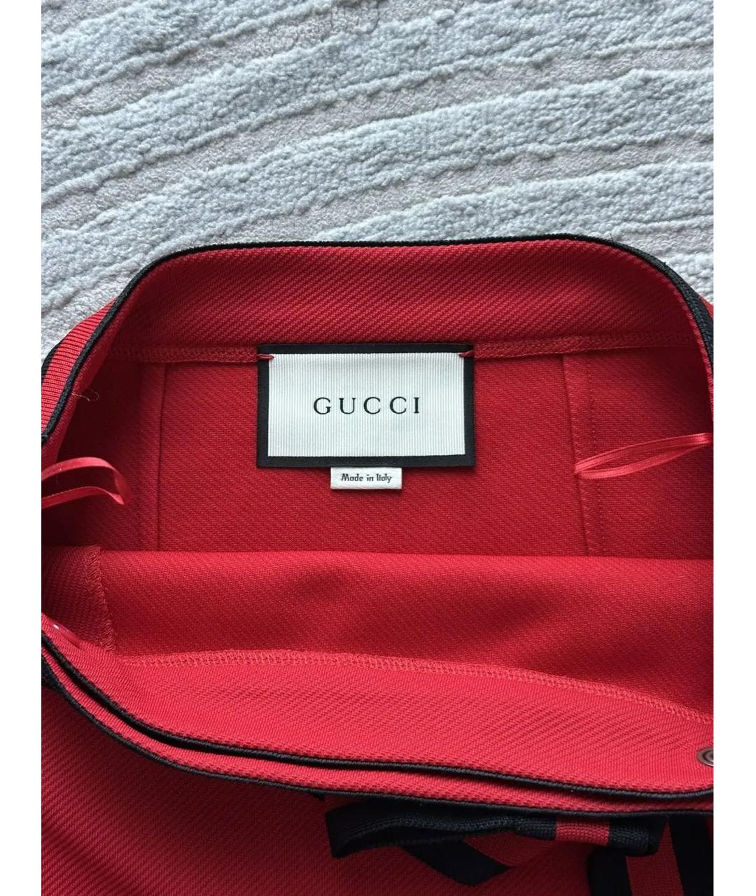 GUCCI Красная полиэстеровая юбка мини, фото 3