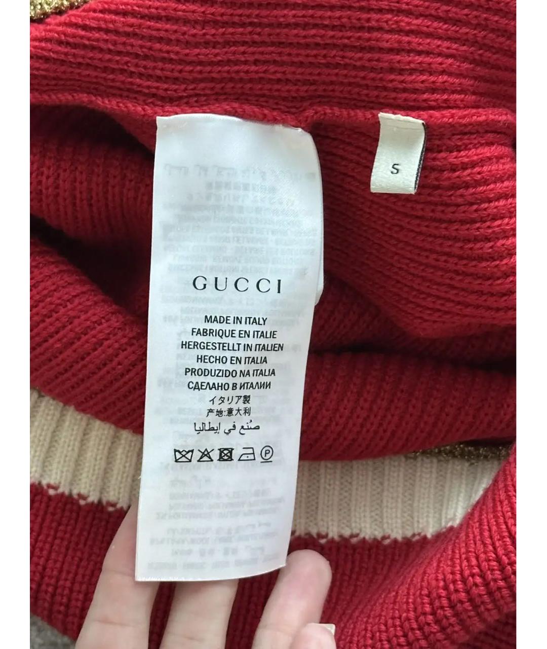 GUCCI Красный шерстяной кардиган, фото 5