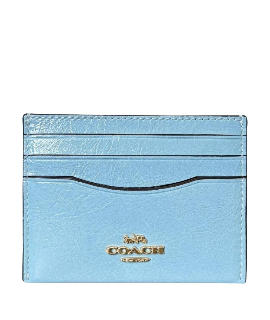 COACH Голубой кардхолдер из лакированной кожи, фото 1
