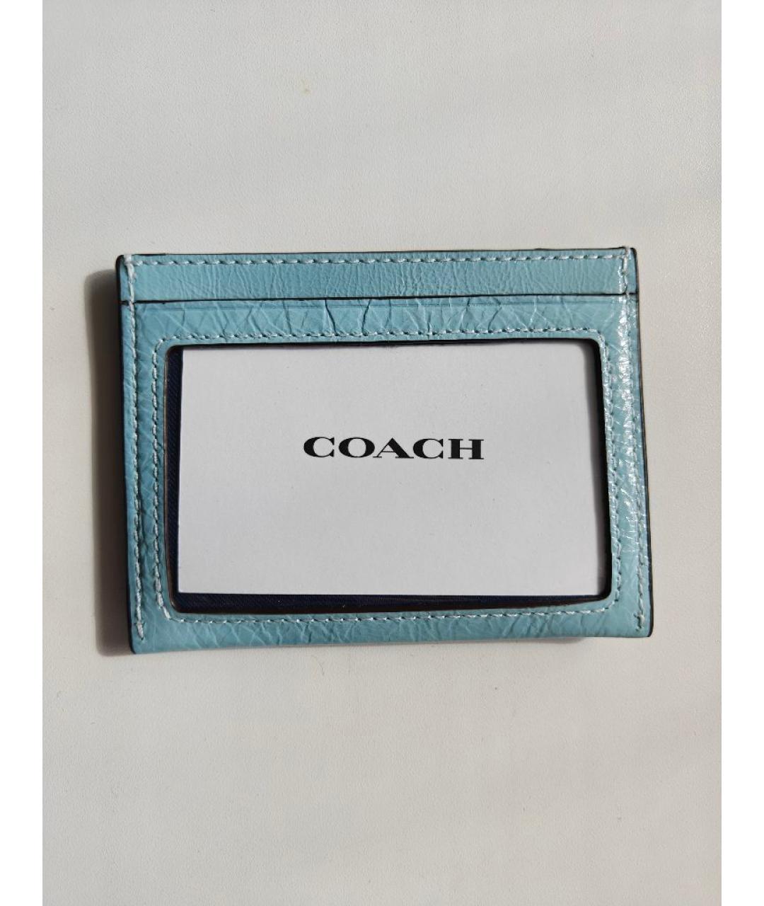 COACH Голубой кардхолдер из лакированной кожи, фото 3