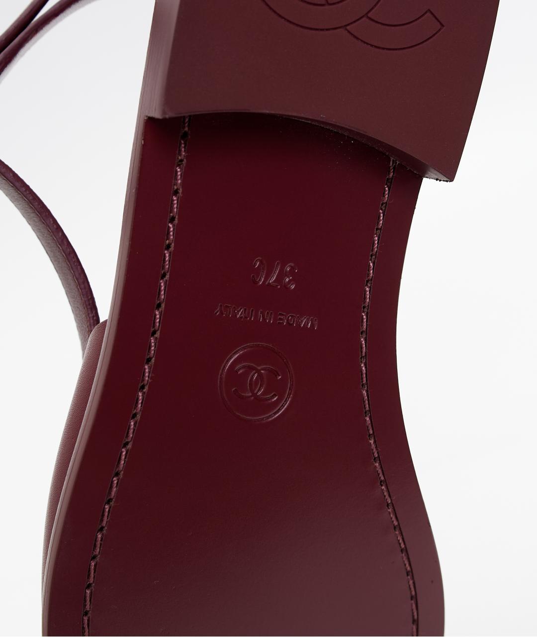 CHANEL Бордовые кожаные лоферы, фото 8