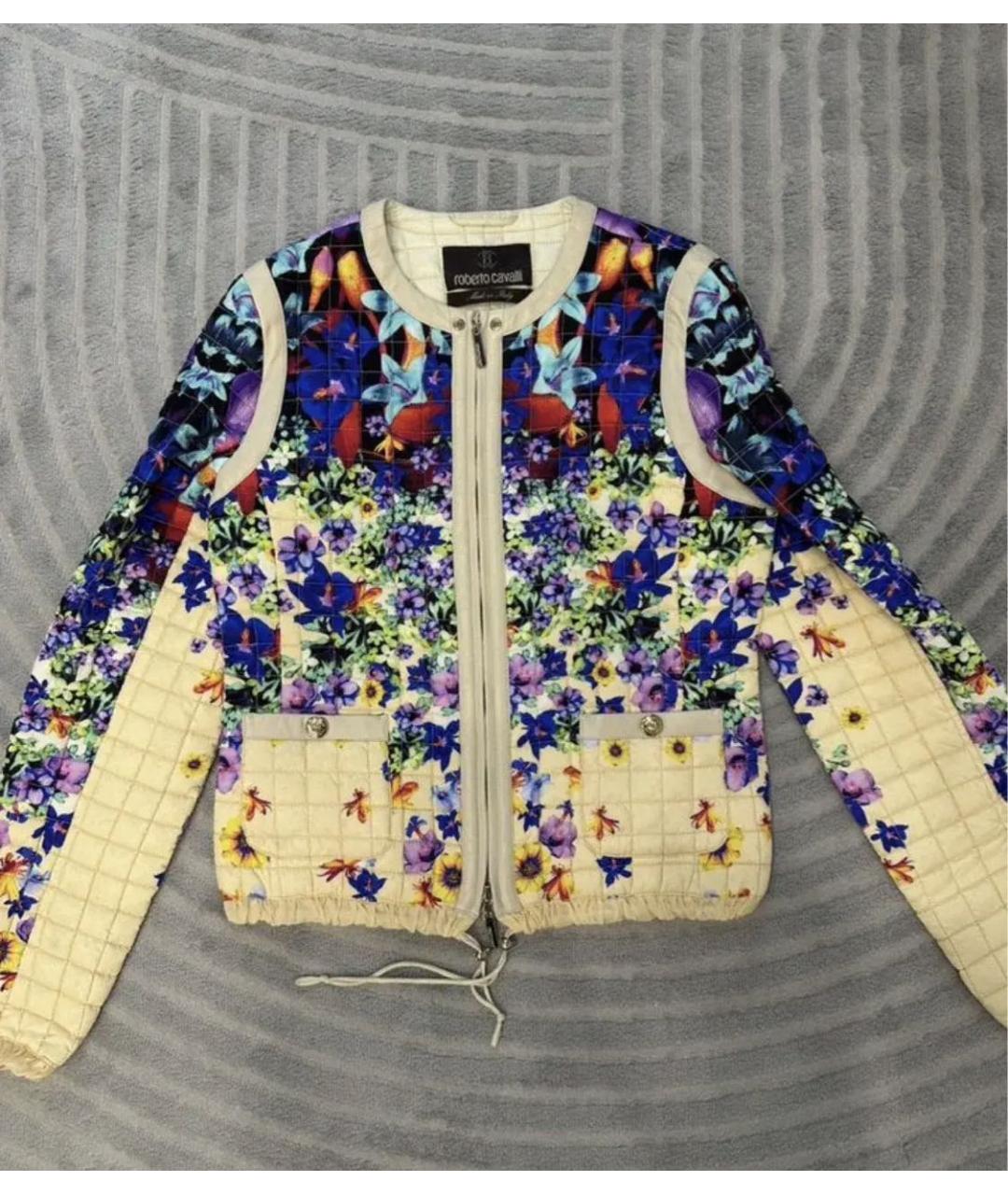 ROBERTO CAVALLI Бежевая полиамидовая куртка, фото 9