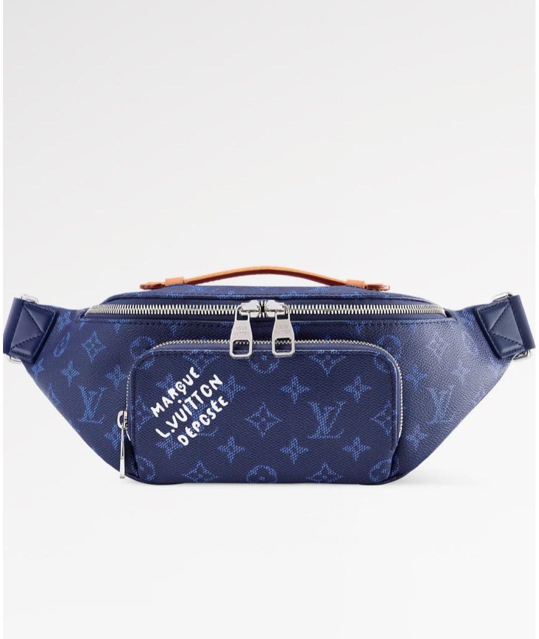 LOUIS VUITTON Синяя поясная сумка из канвы, фото 6