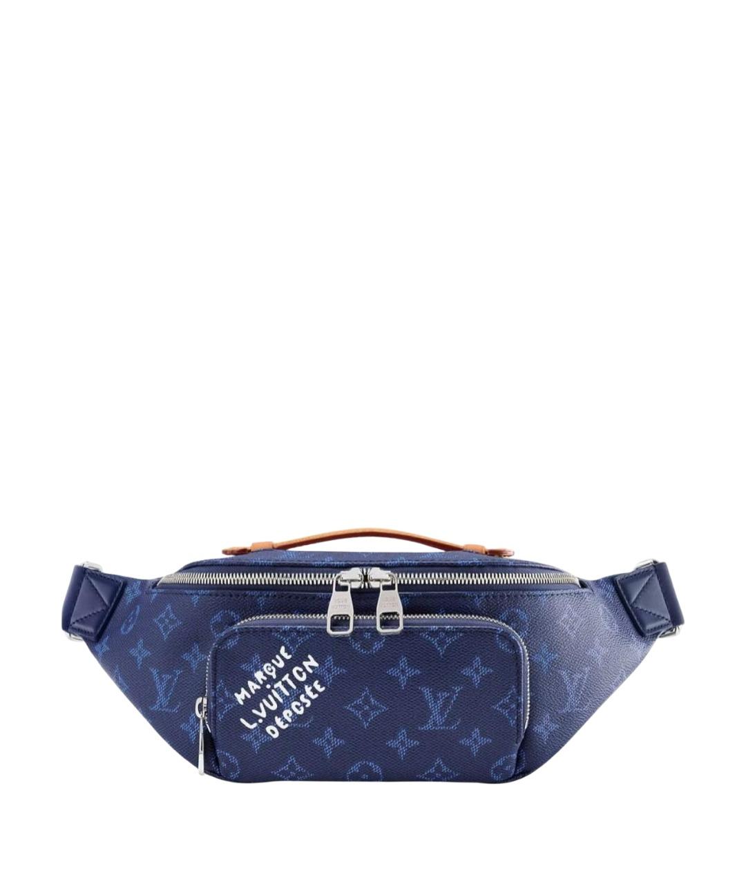 LOUIS VUITTON Синяя поясная сумка из канвы, фото 1