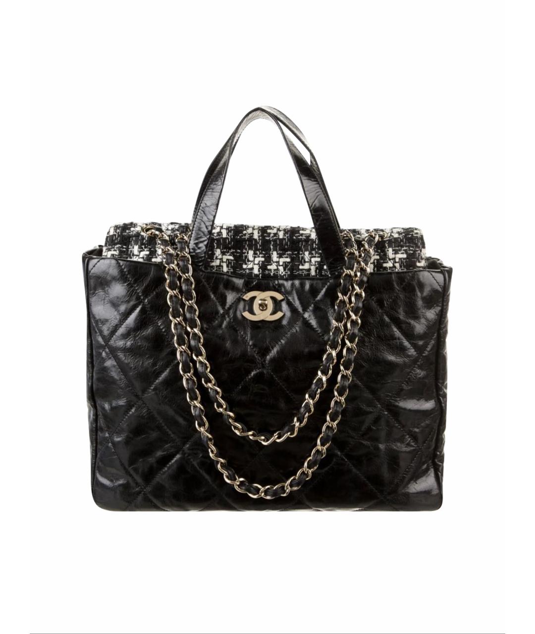 CHANEL Черная кожаная сумка тоут, фото 1