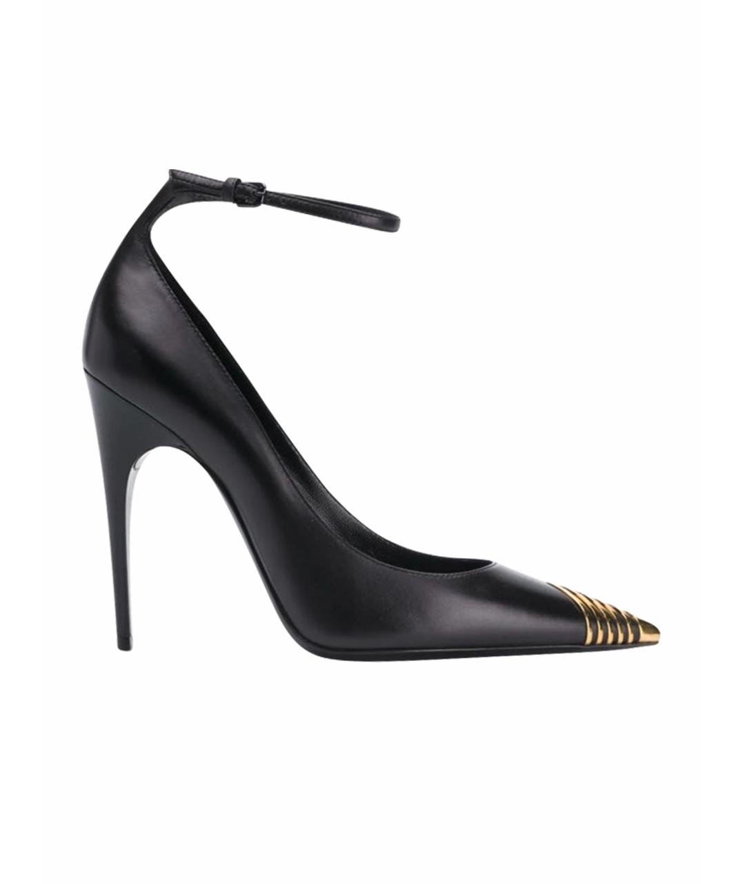 SAINT LAURENT Черные кожаные туфли, фото 1