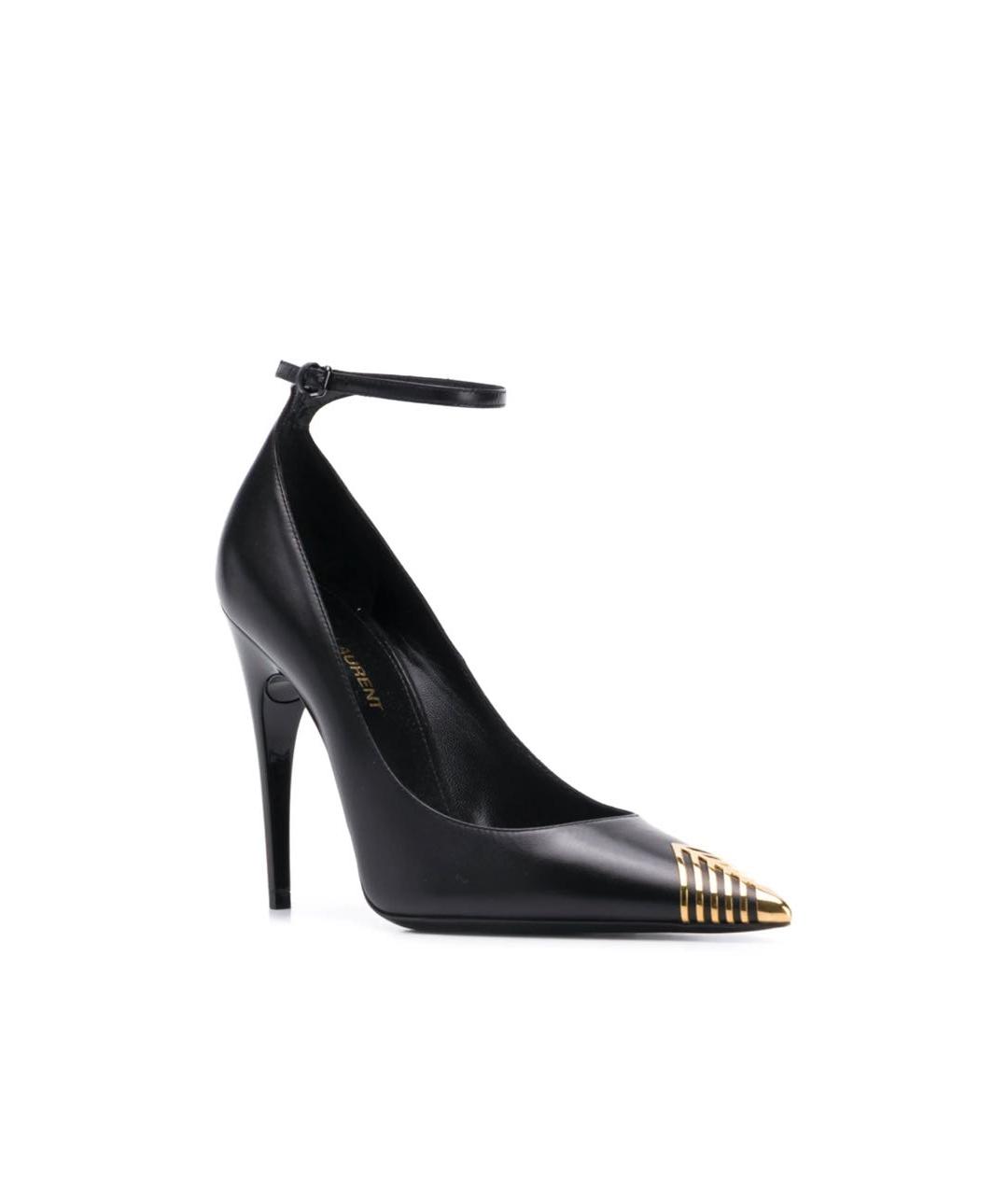 SAINT LAURENT Черные кожаные туфли, фото 3