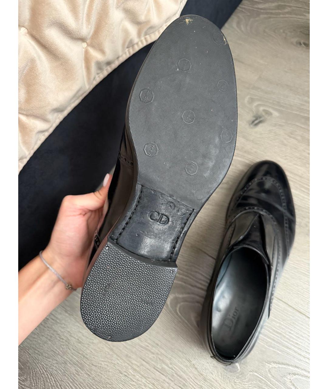 CHRISTIAN DIOR Черные кожаные туфли, фото 4