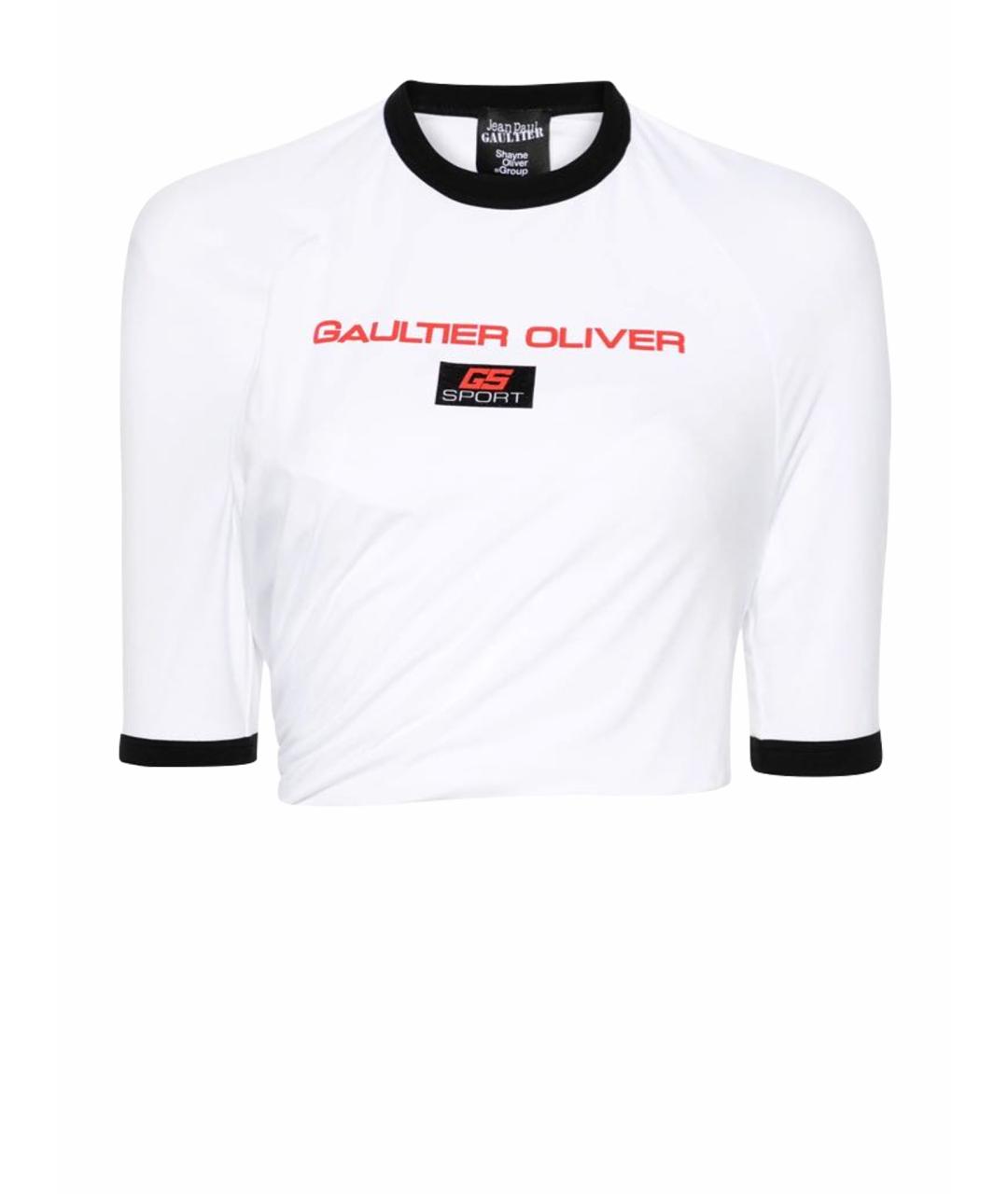JEAN PAUL GAULTIER Белая хлопко-эластановая футболка, фото 1