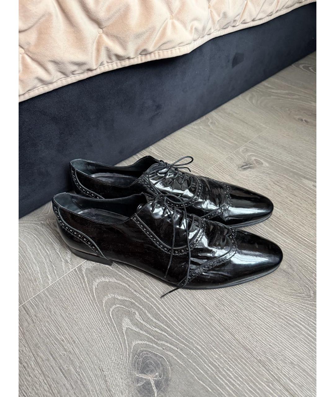 SAINT LAURENT Черные кожаные туфли, фото 2