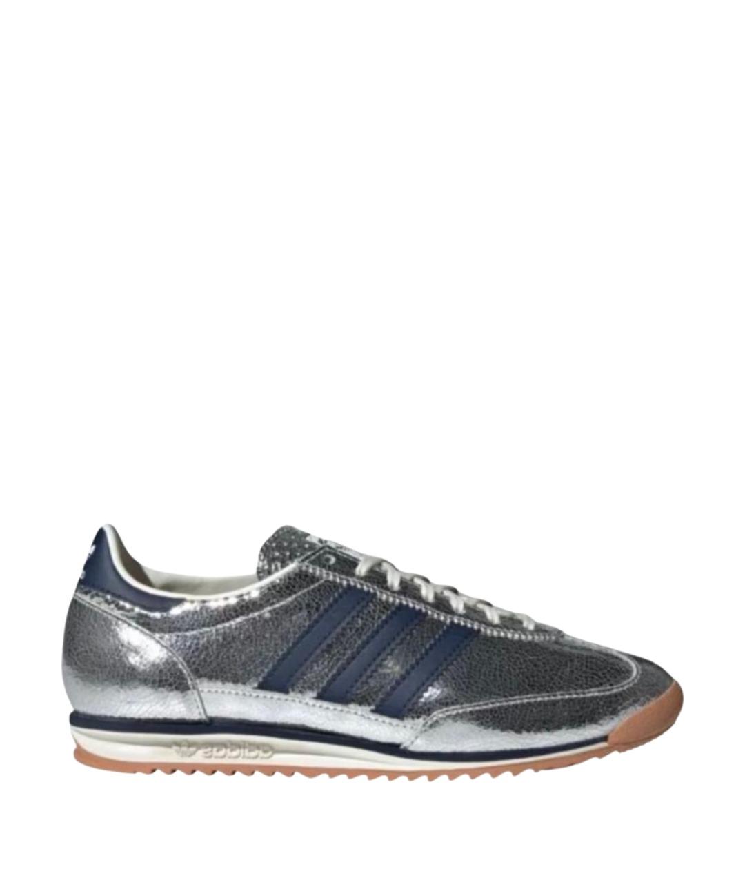 ADIDAS Серебряные кожаные кроссовки, фото 1