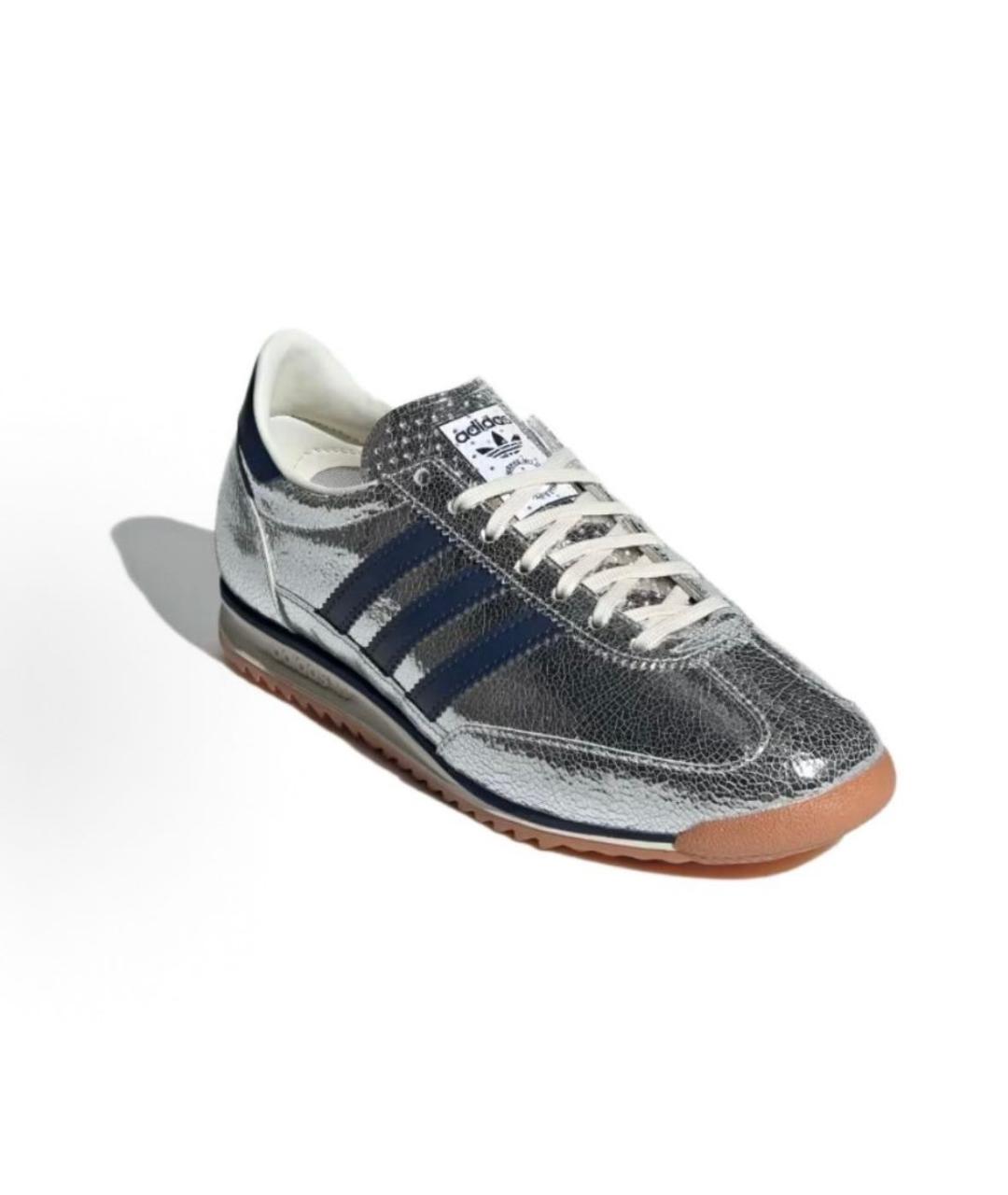 ADIDAS Серебряные кожаные кроссовки, фото 3