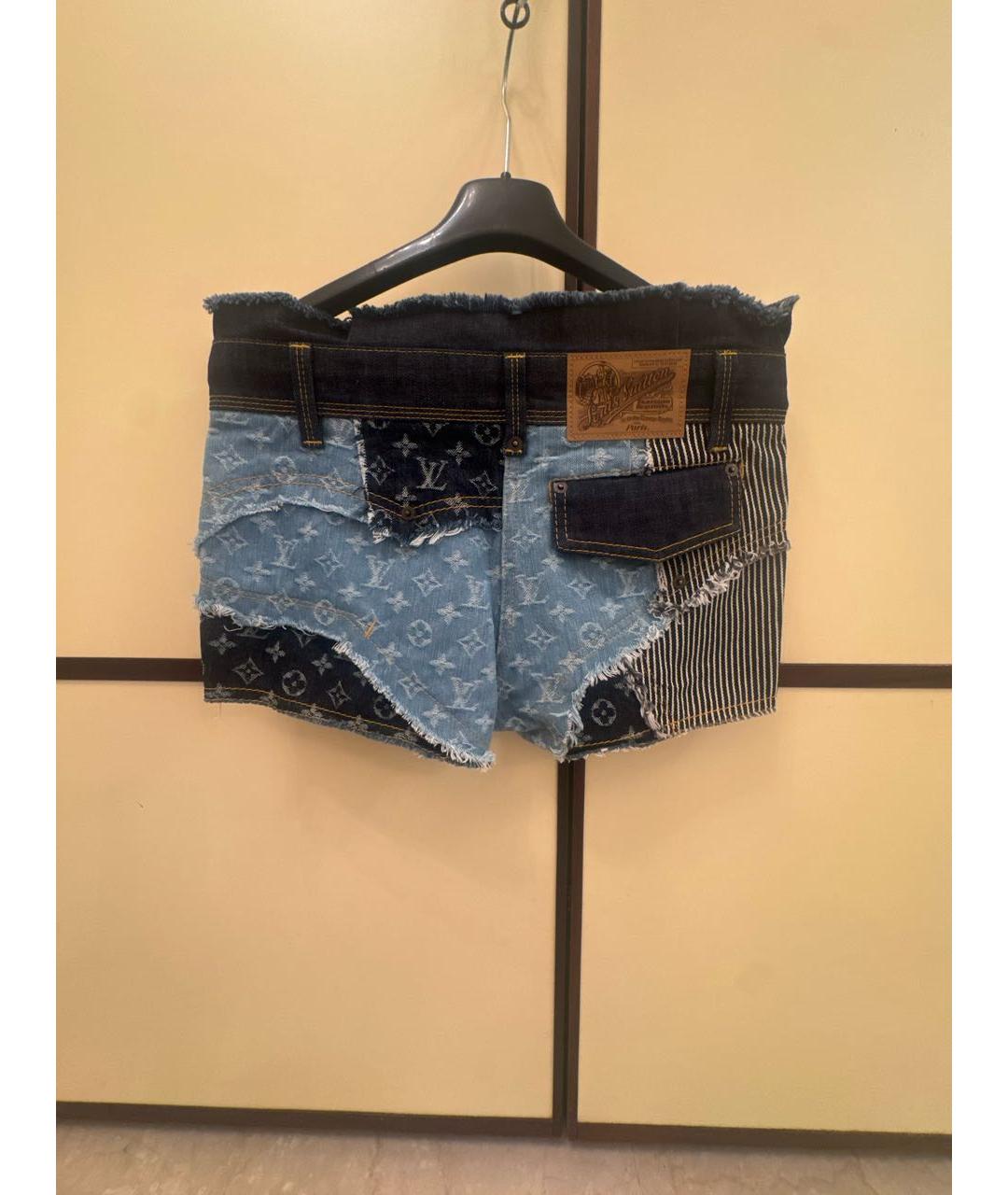 LOUIS VUITTON Темно-синие деним шорты, фото 2