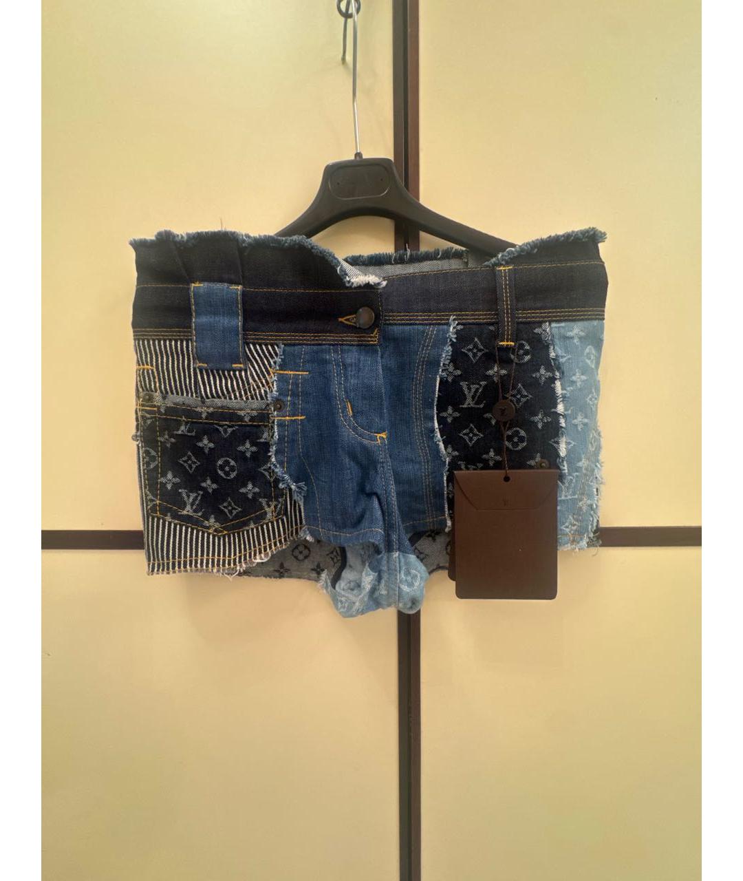 LOUIS VUITTON Темно-синие деним шорты, фото 1
