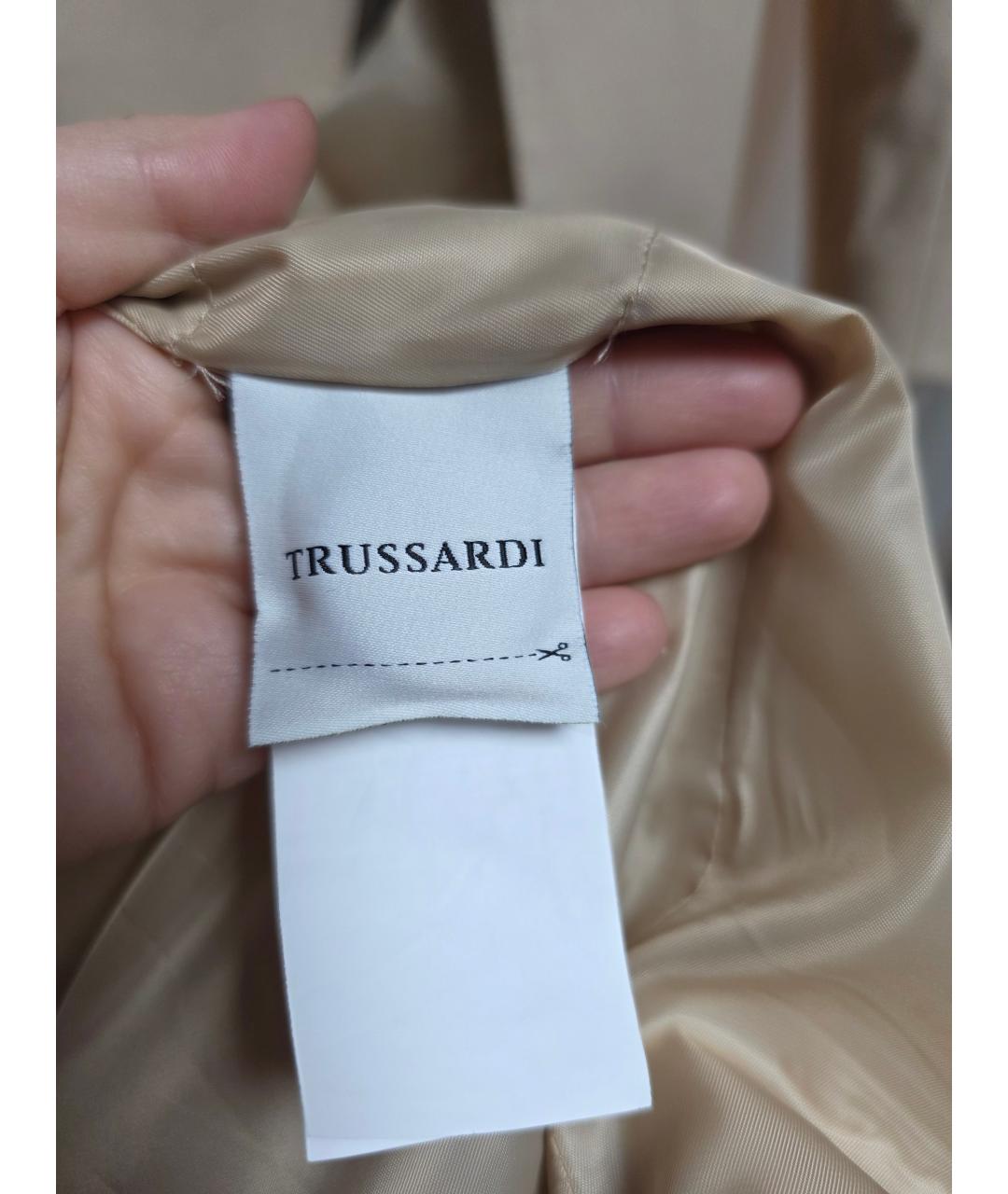 TRUSSARDI Бежевое хлопковое пальто, фото 8